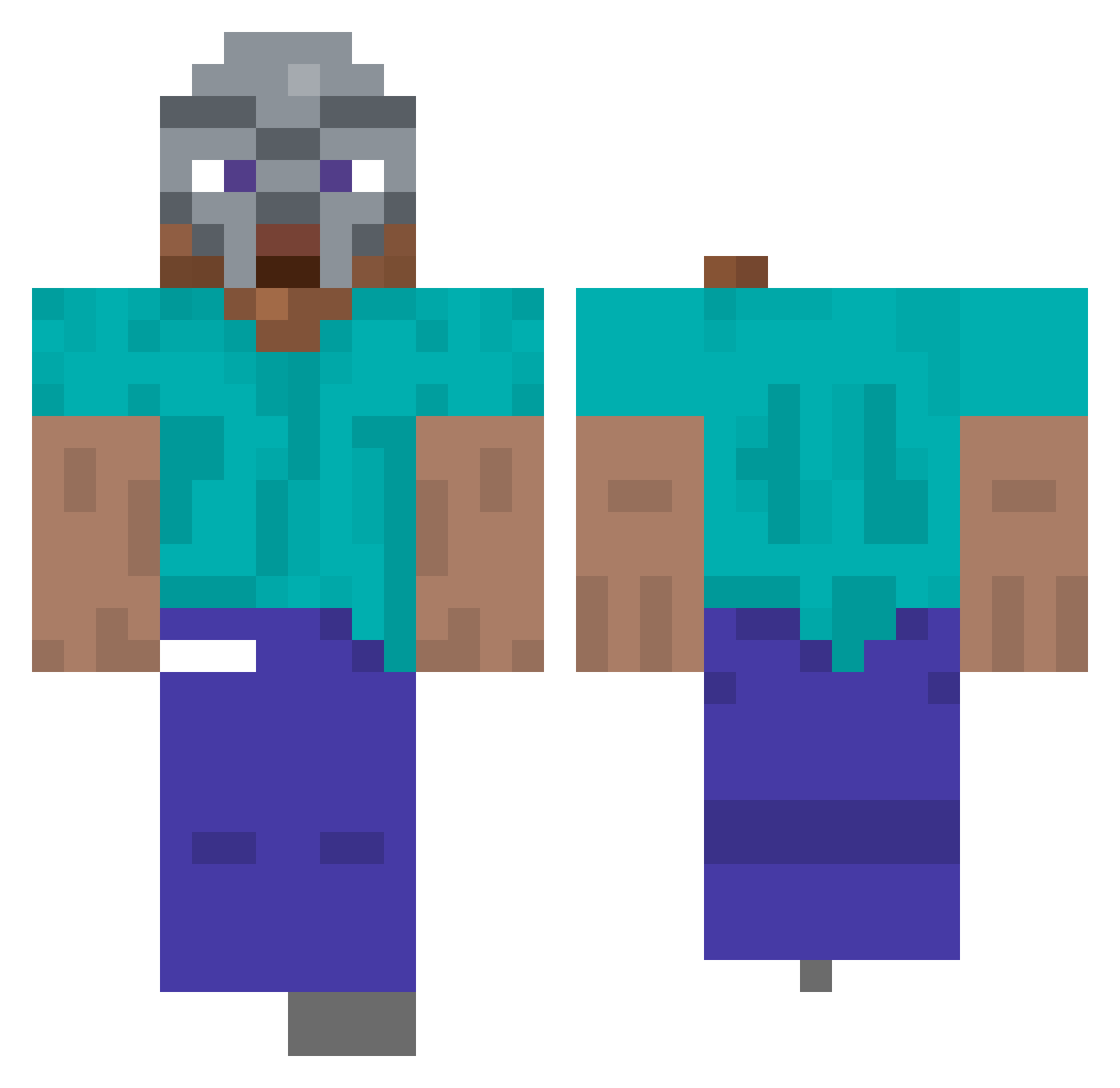 Tomoya4282 Minecraft skin, front and back view