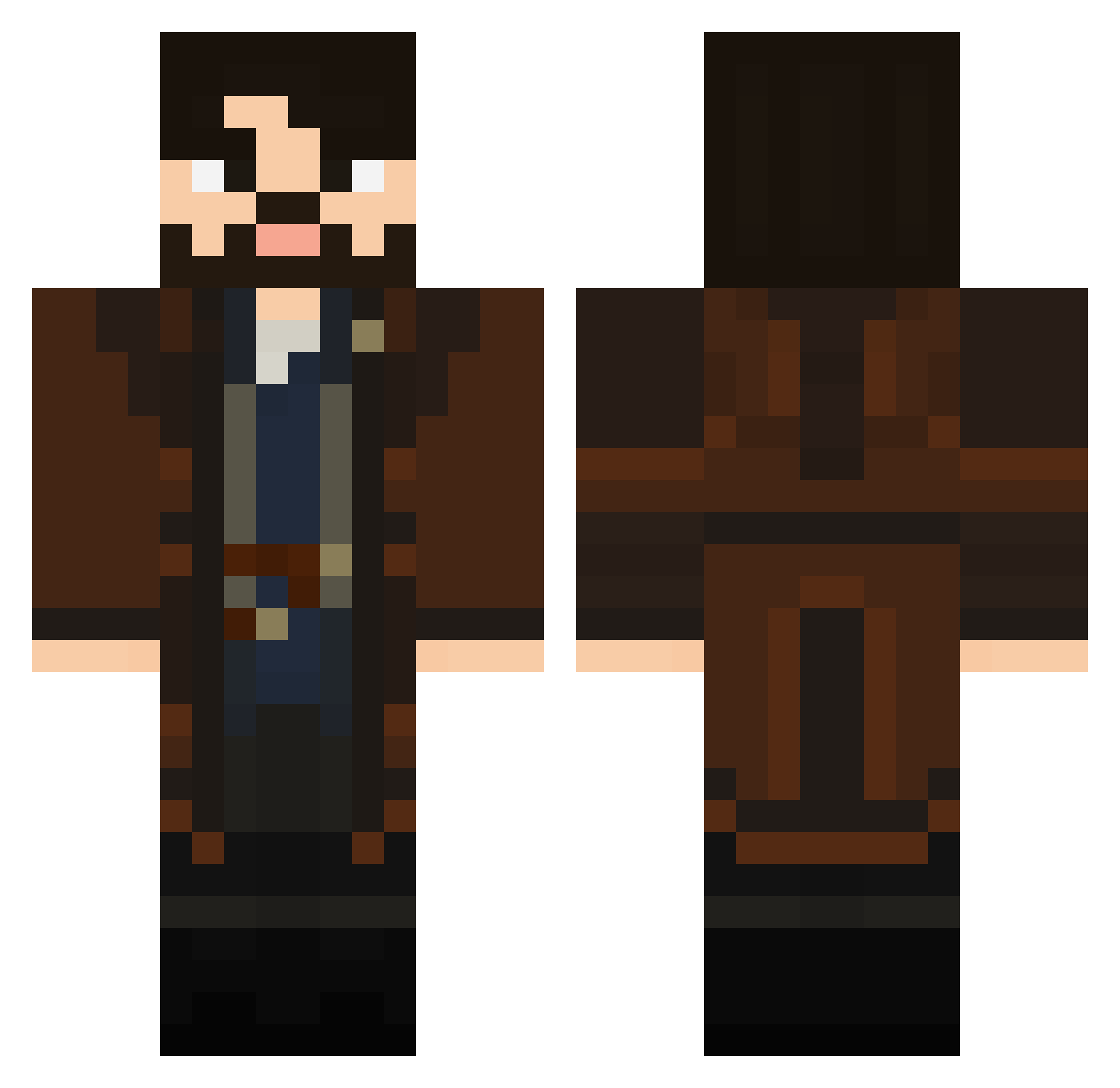 Beneb123 Minecraft skin, front and back view