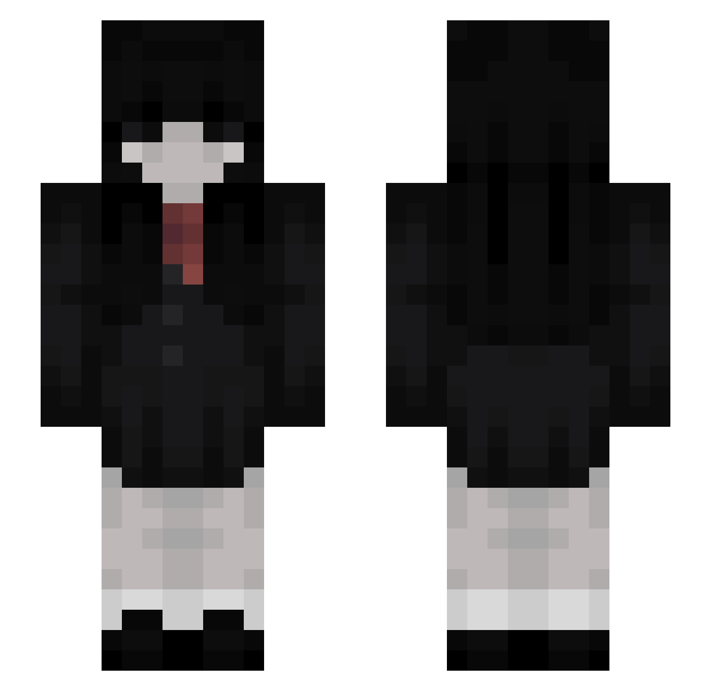 Meelinoee Minecraft skin, front and back view