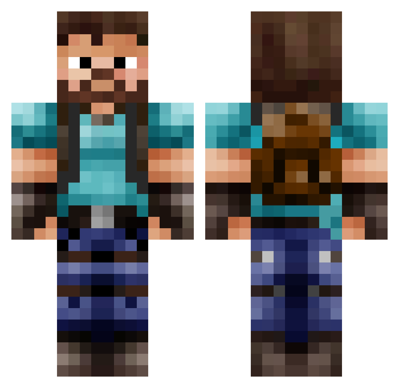 Dovahken Minecraft skin, front and back view