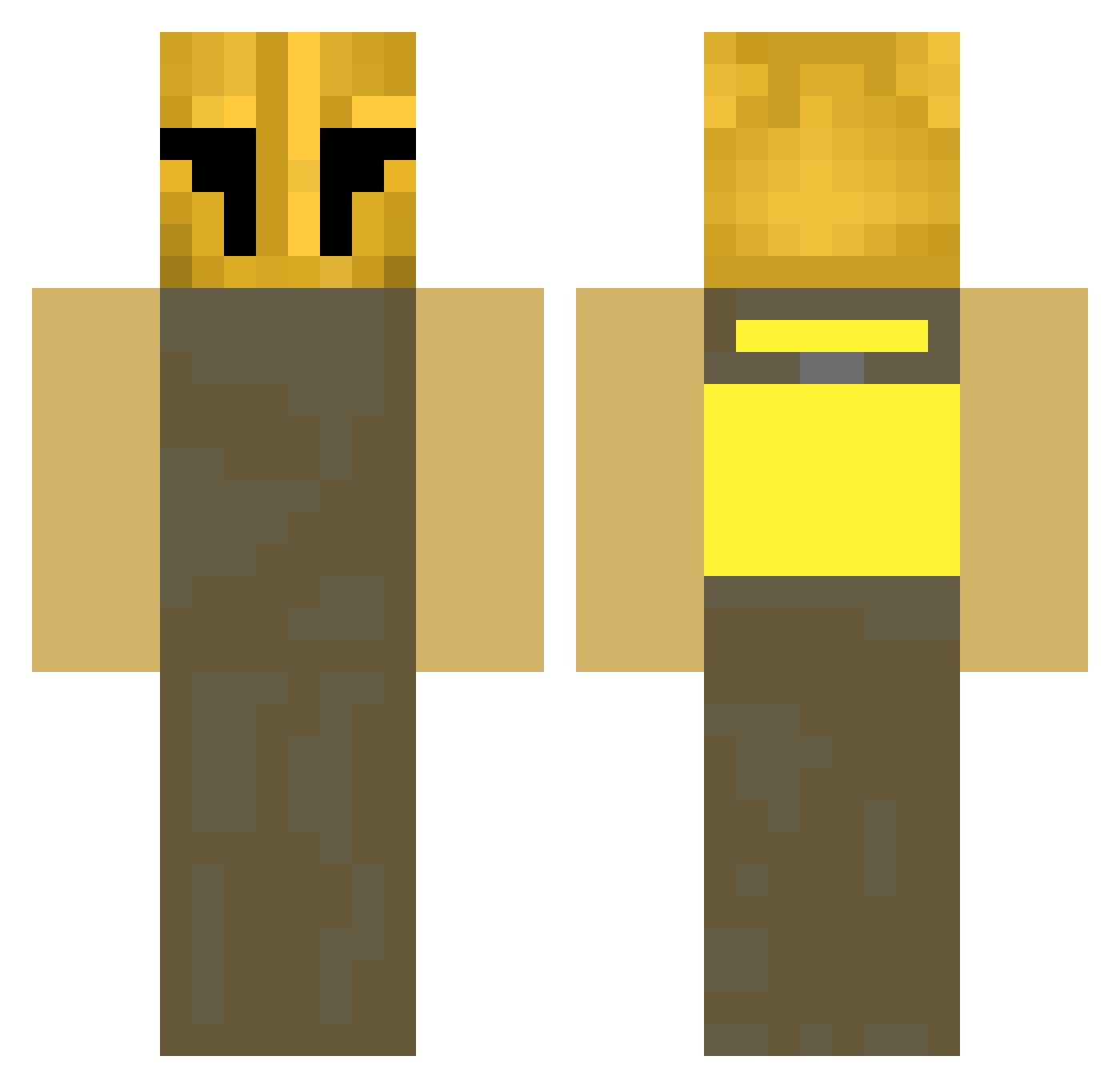 ExtraKV Minecraft skin, front and back view