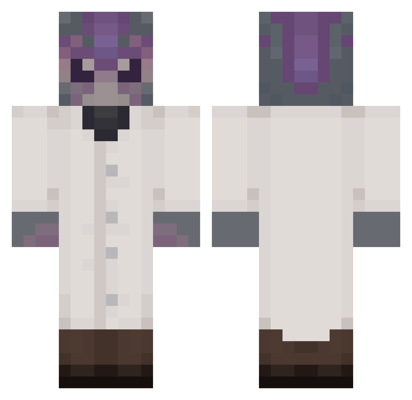 peaopol Minecraft skin, front and back view