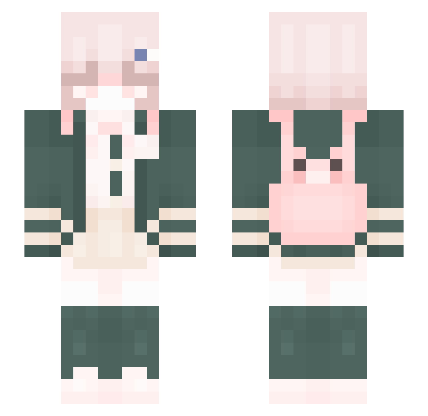 SIKAME_MADOKA Minecraft skin, front and back view