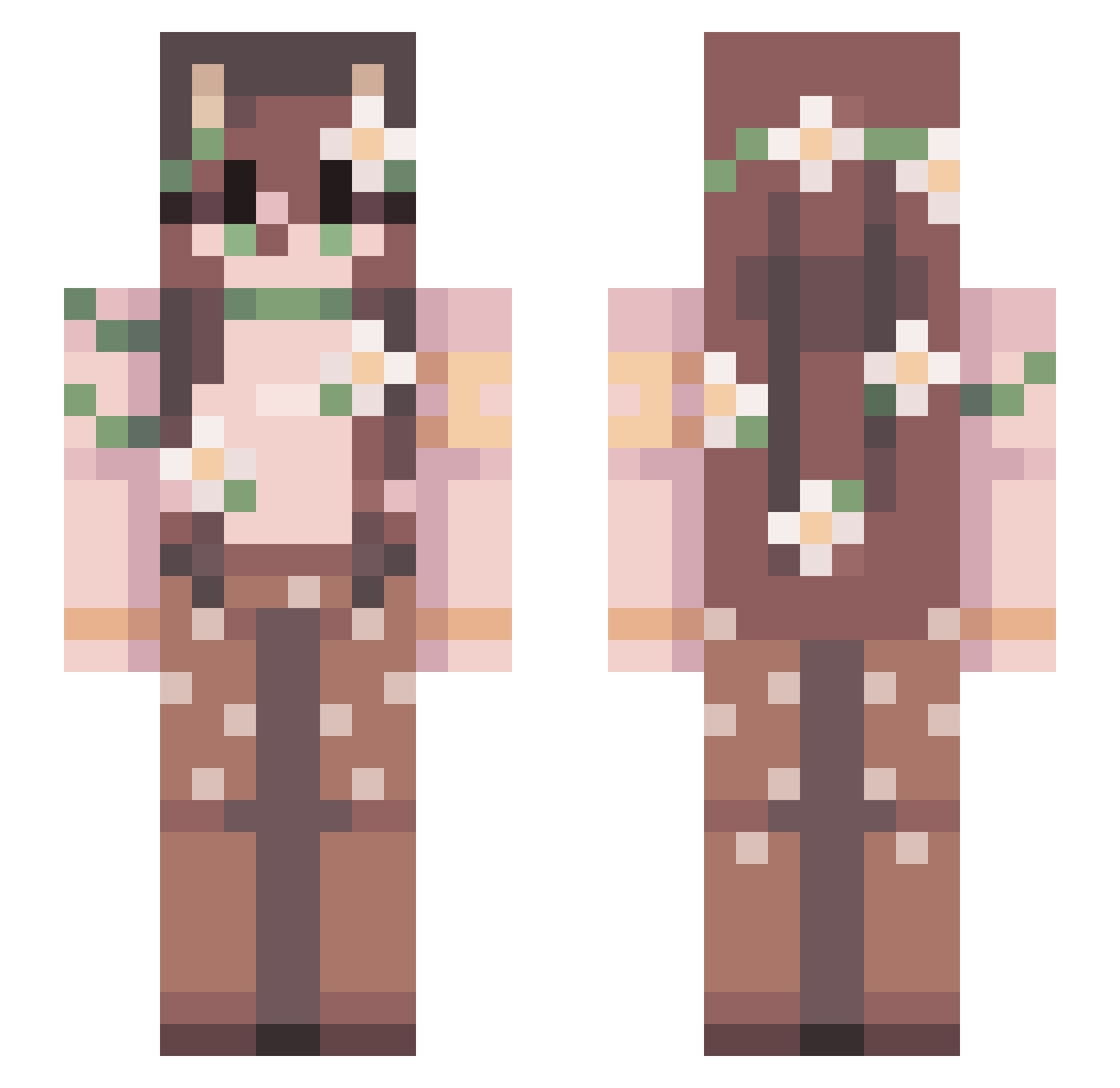JADACLINE2001 Minecraft skin, front and back view