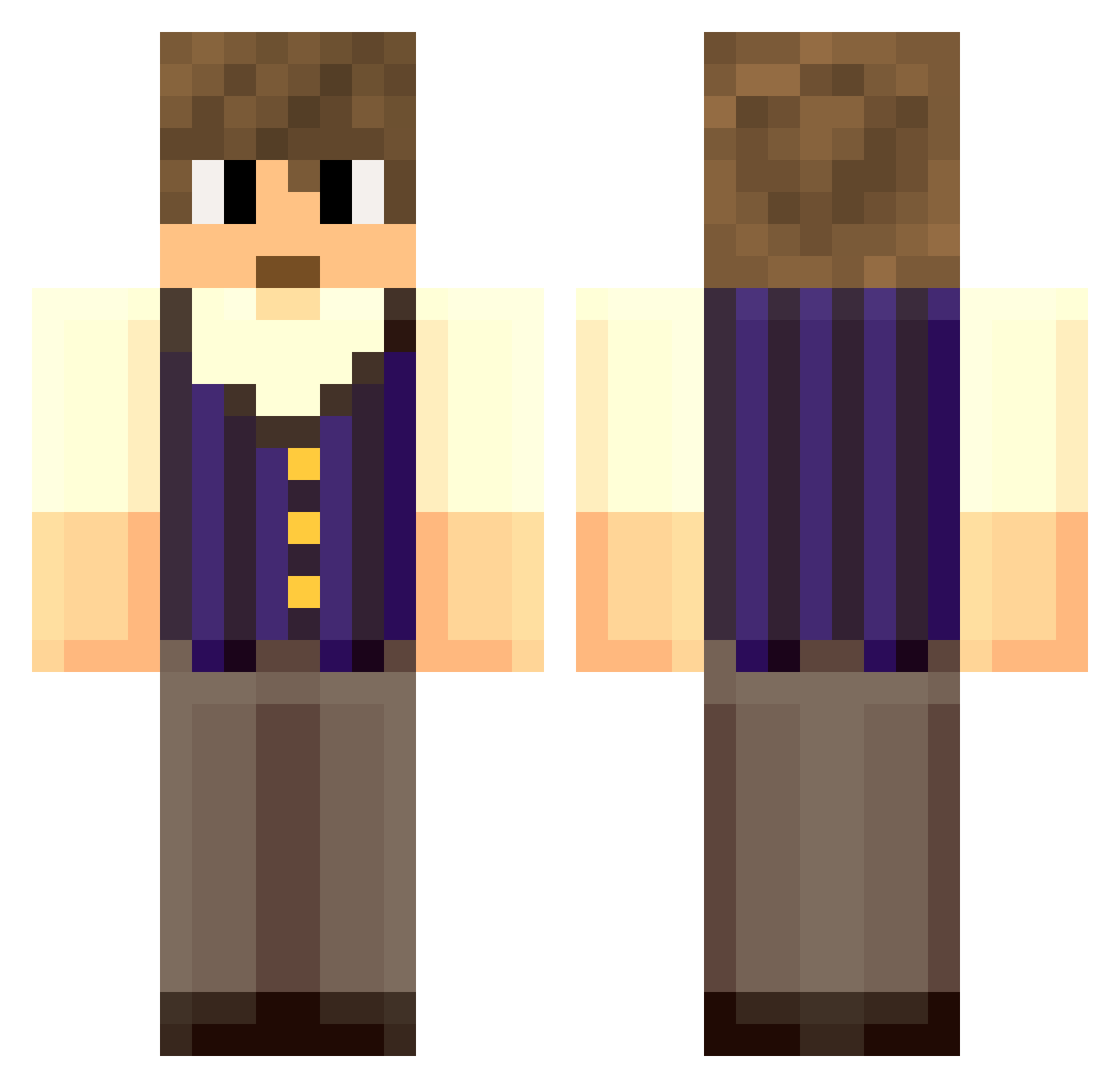 0xFemto Minecraft skin, front and back view