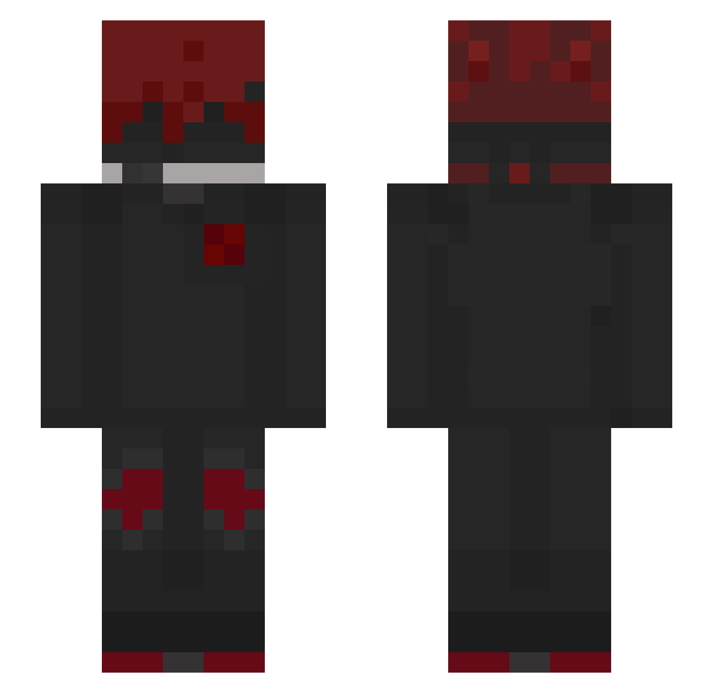 Reflets Minecraft skin, front and back view