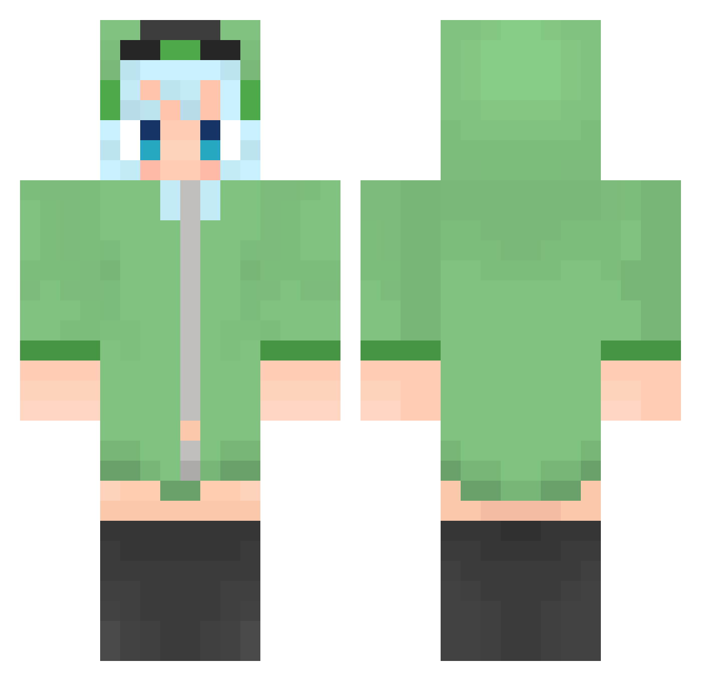 Roeliq Minecraft skin, front and back view