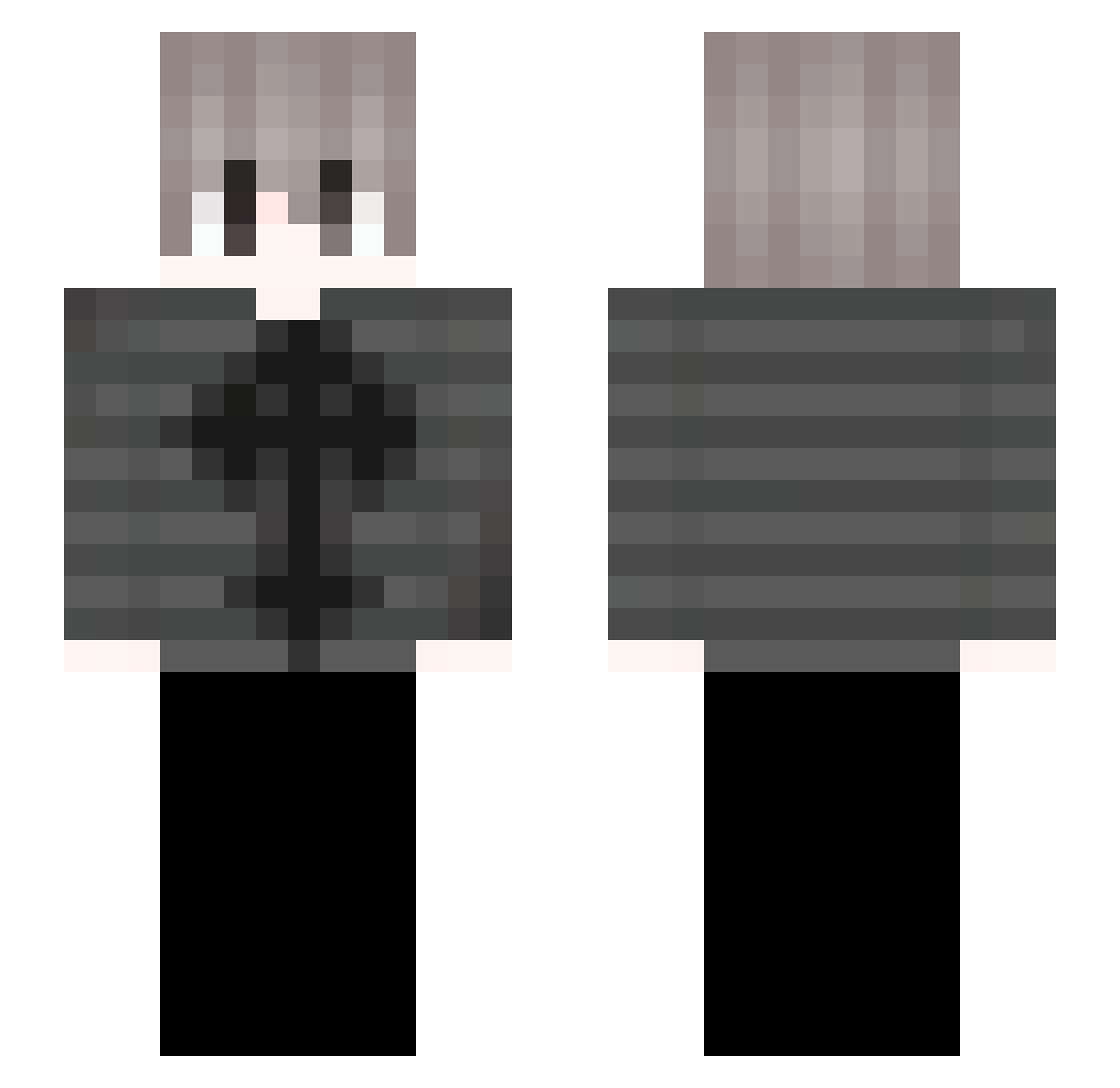 Mountan Minecraft skin, front and back view