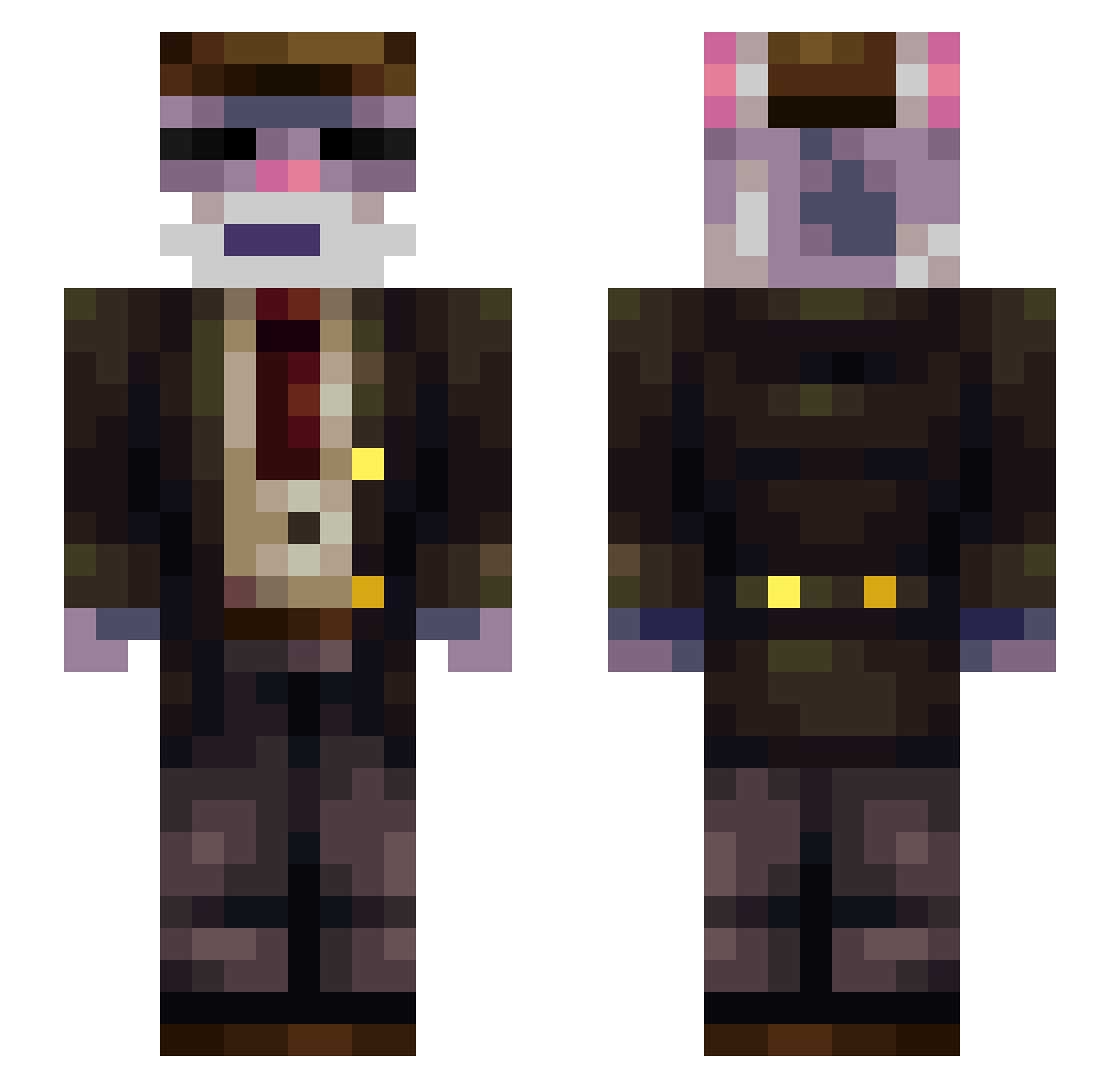 CatDes Minecraft skin, front and back view