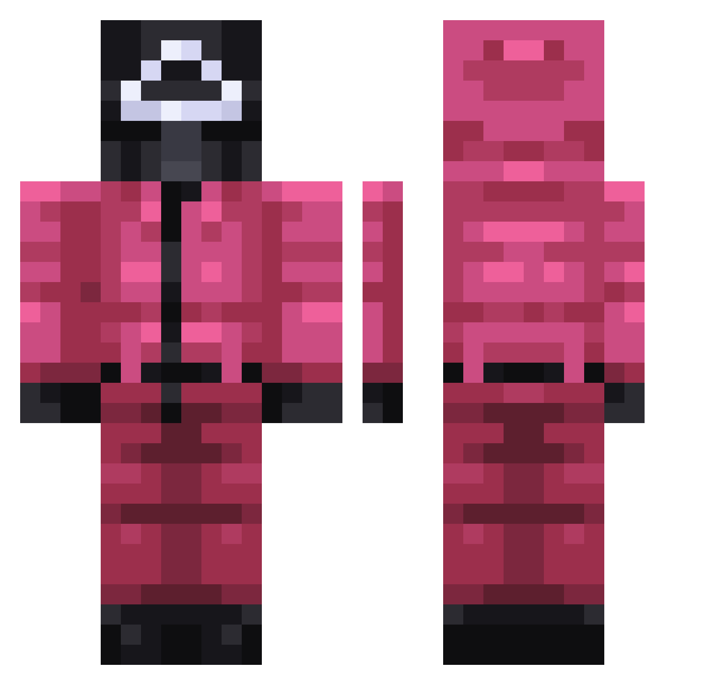 SAACAttack Minecraft skin, front and back view