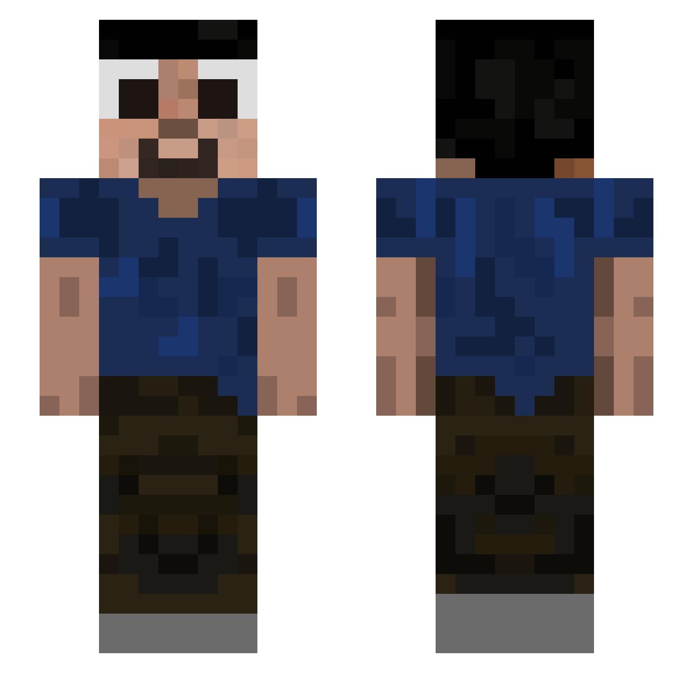 Skublurr Minecraft skin, front and back view