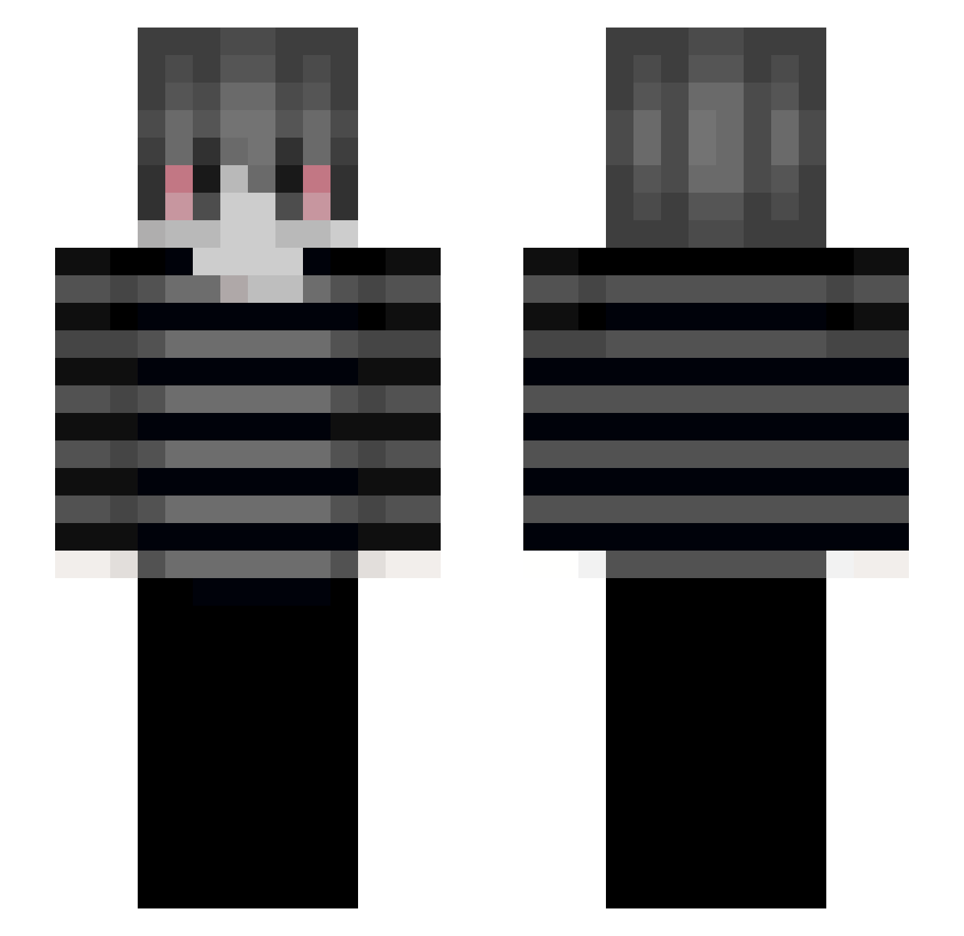 neverpain Minecraft skin, front and back view