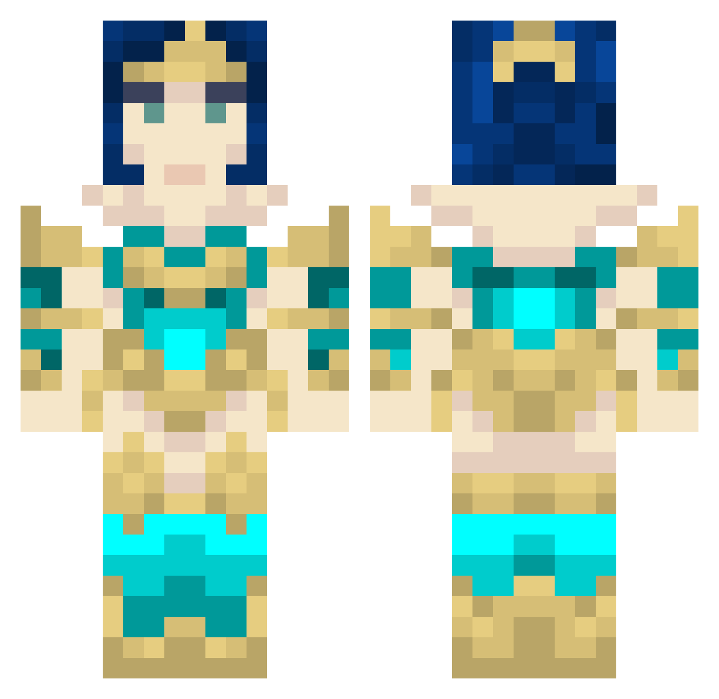 Celestine Minecraft skin, front and back view