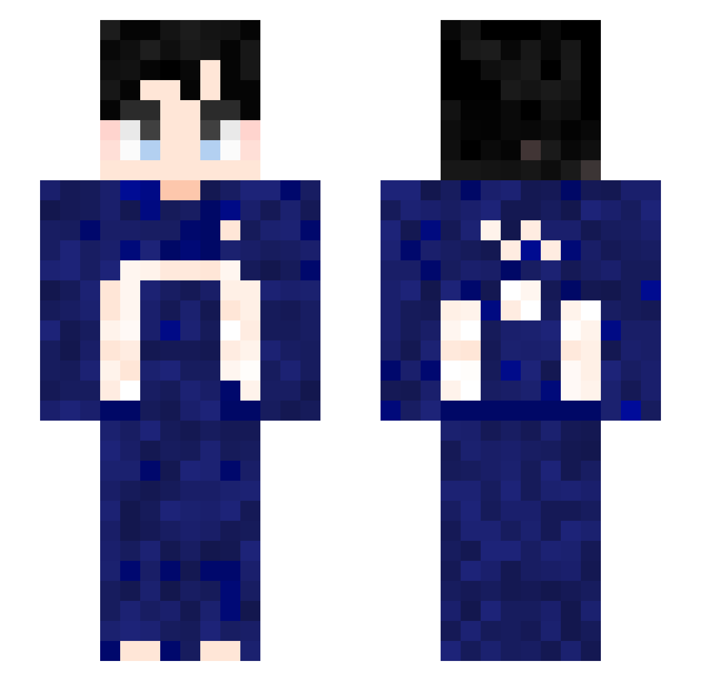 toqm Minecraft skin, front and back view