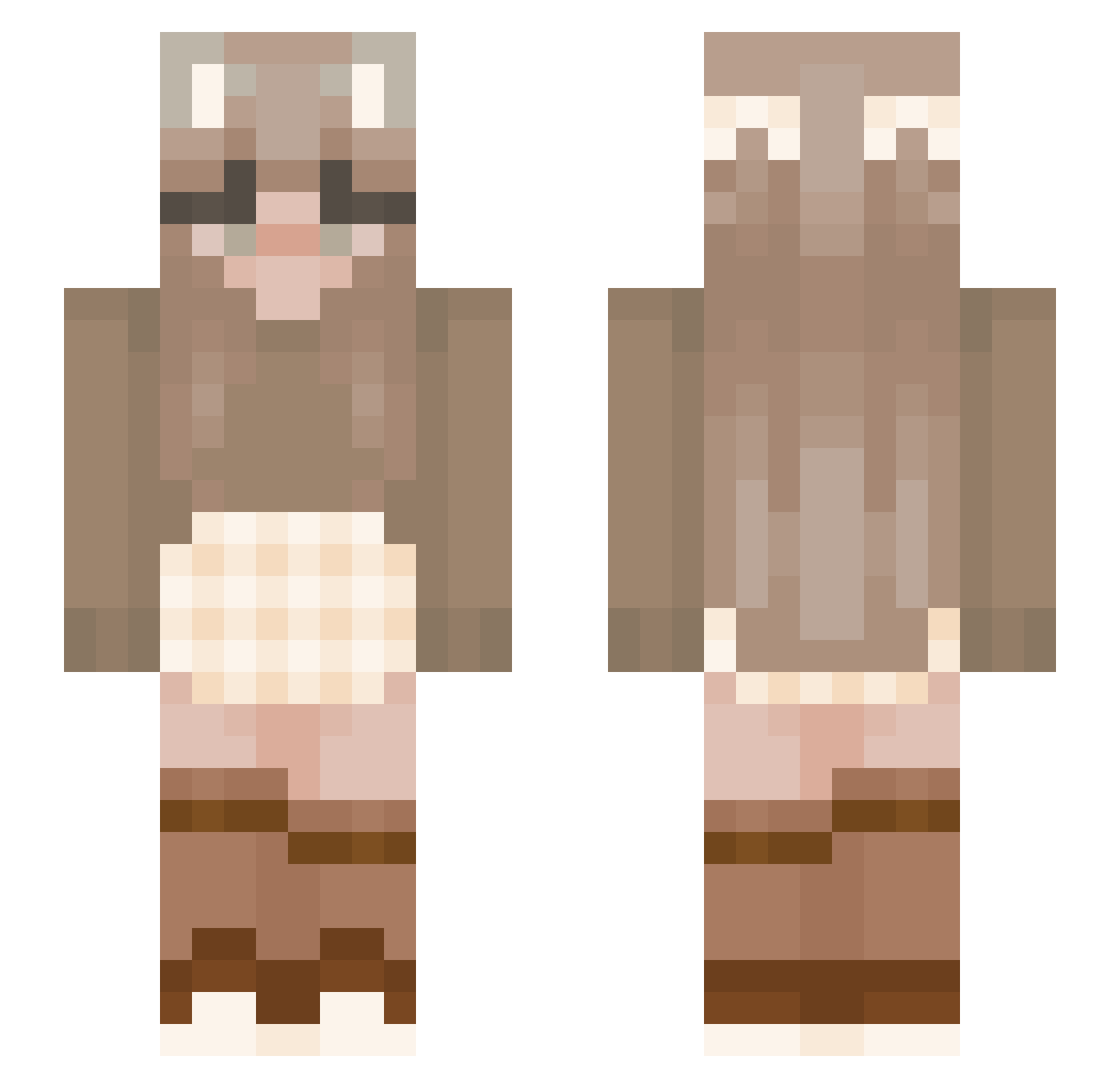 thecow12 Minecraft skin, front and back view
