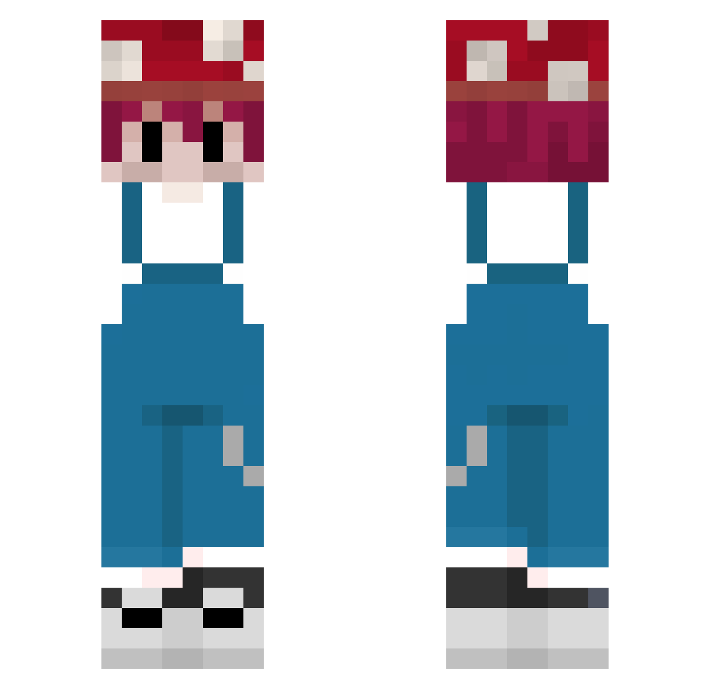 ErasserPNG Minecraft skin, front and back view
