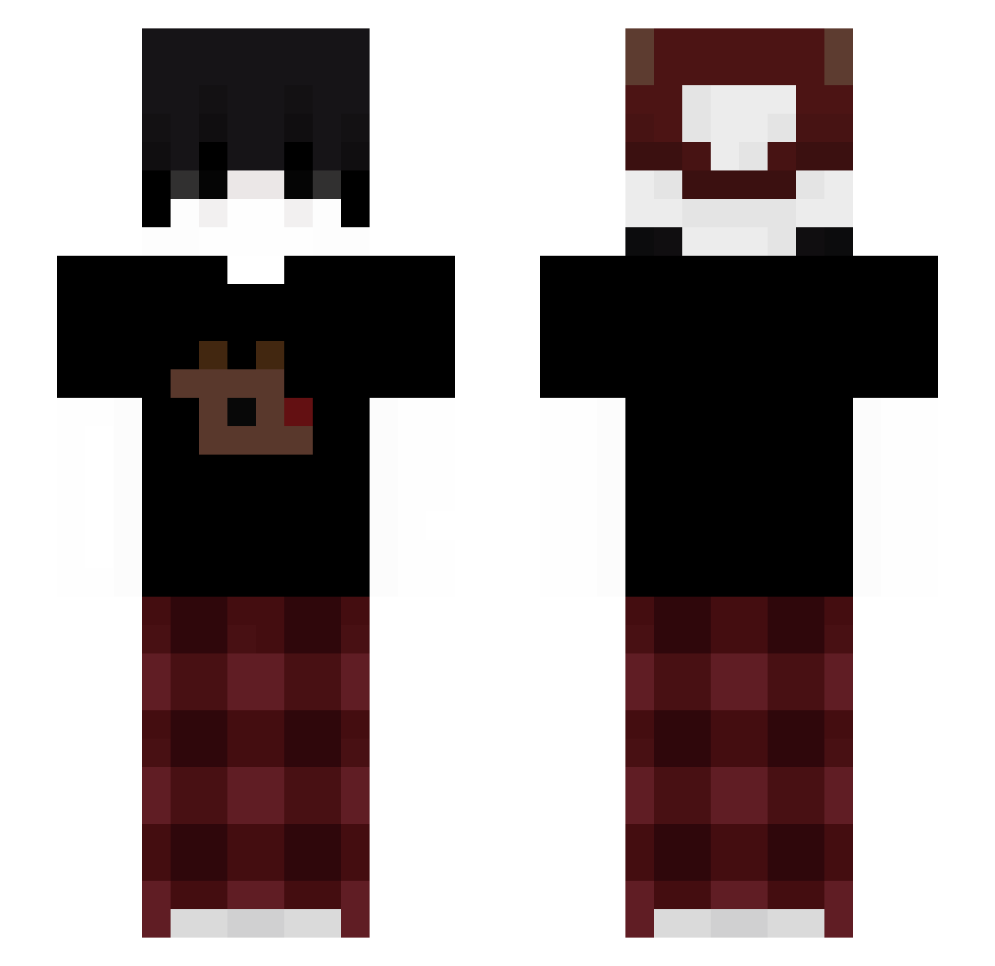SikoraPL Minecraft skin, front and back view