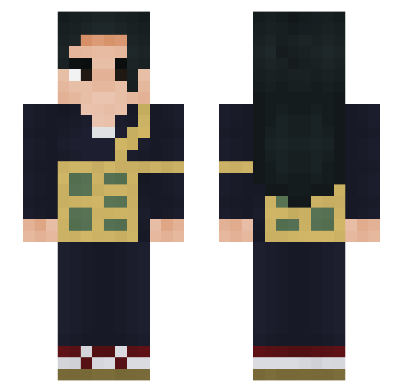 Galla1 Minecraft skin, front and back view
