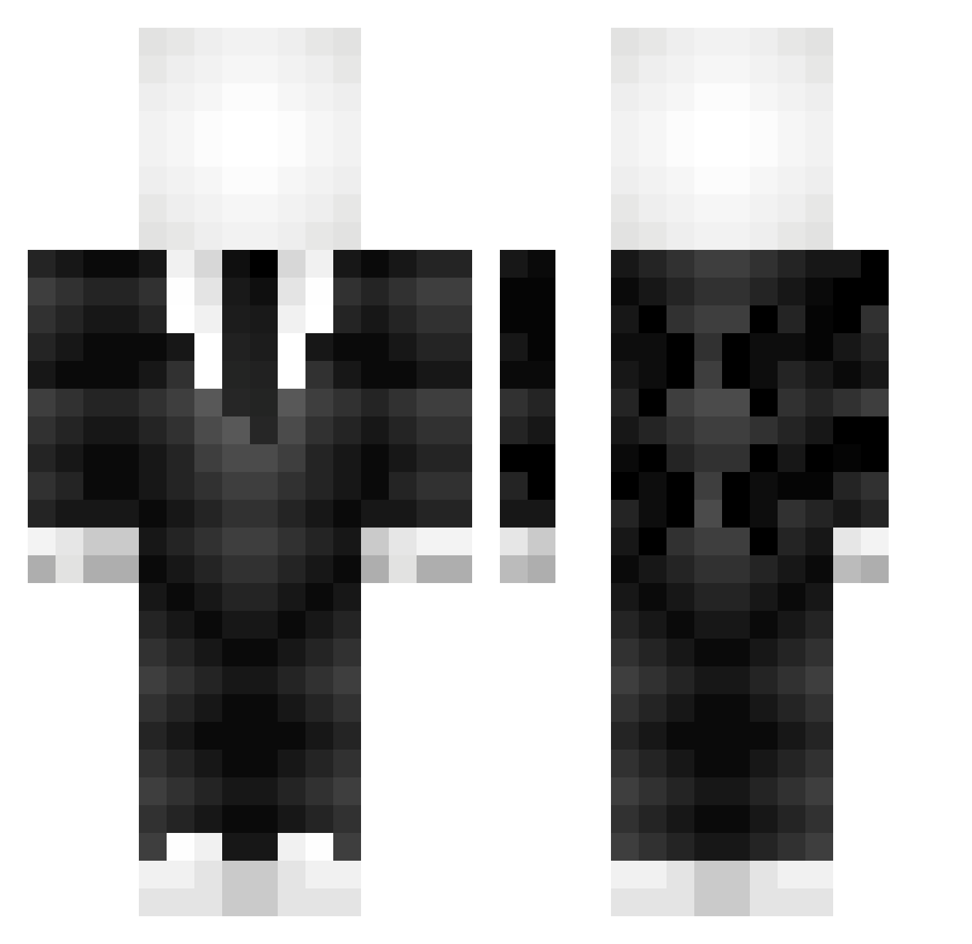 wieczorynka Minecraft skin, front and back view