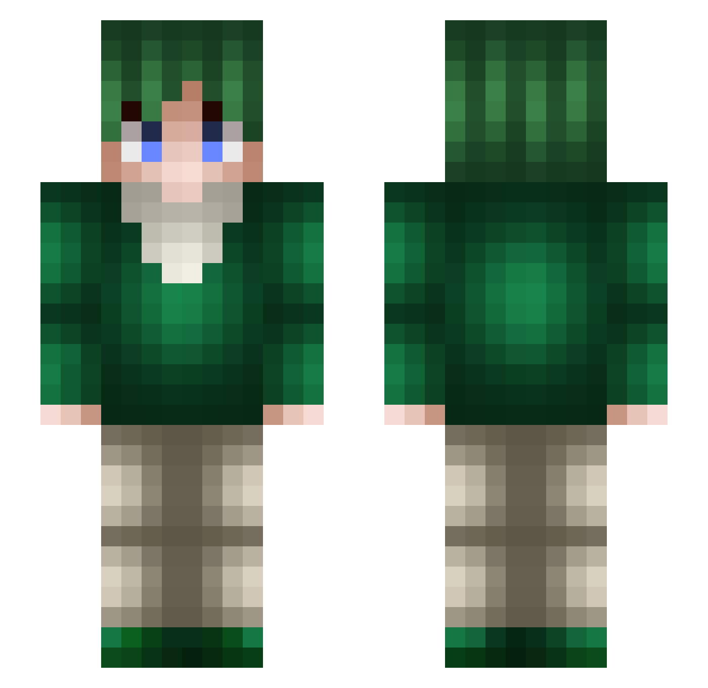 Adaya_ Minecraft skin, front and back view
