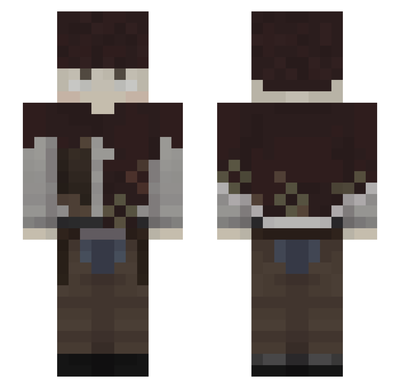 Synt7x Minecraft skin, front and back view