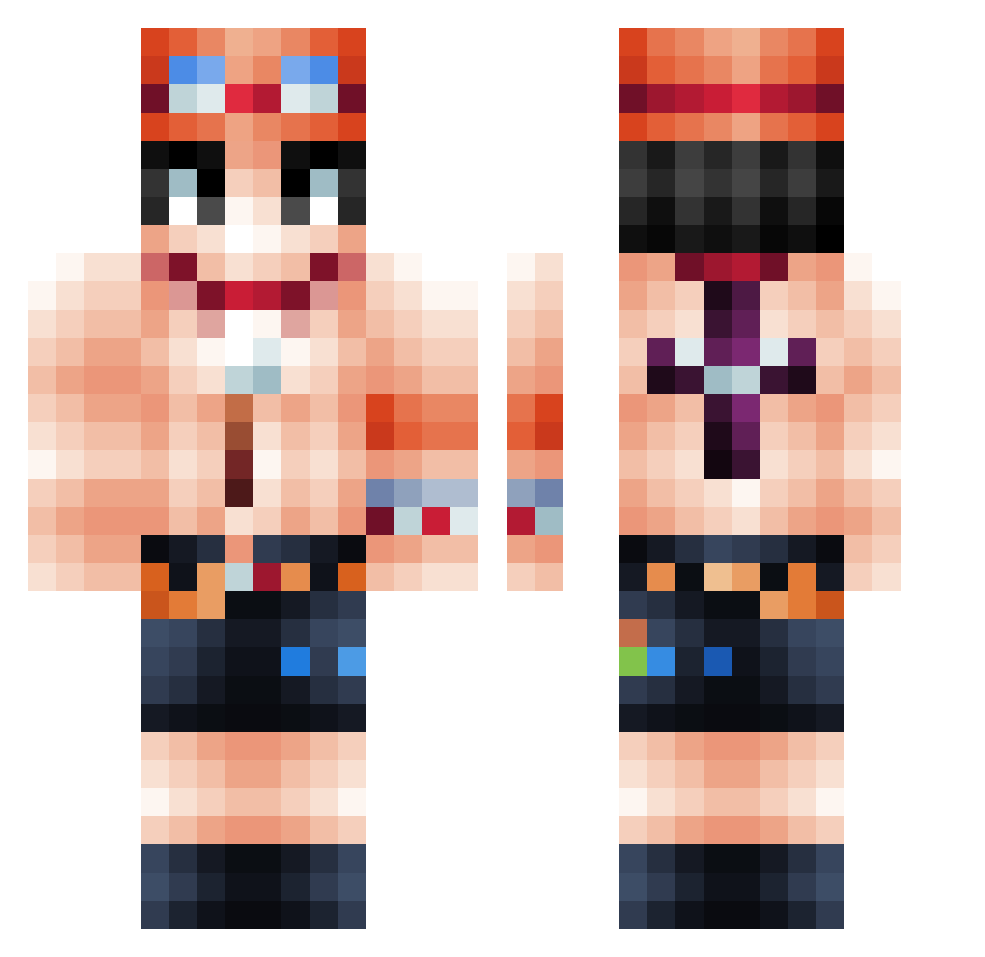 ArduousLyric Minecraft skin, front and back view