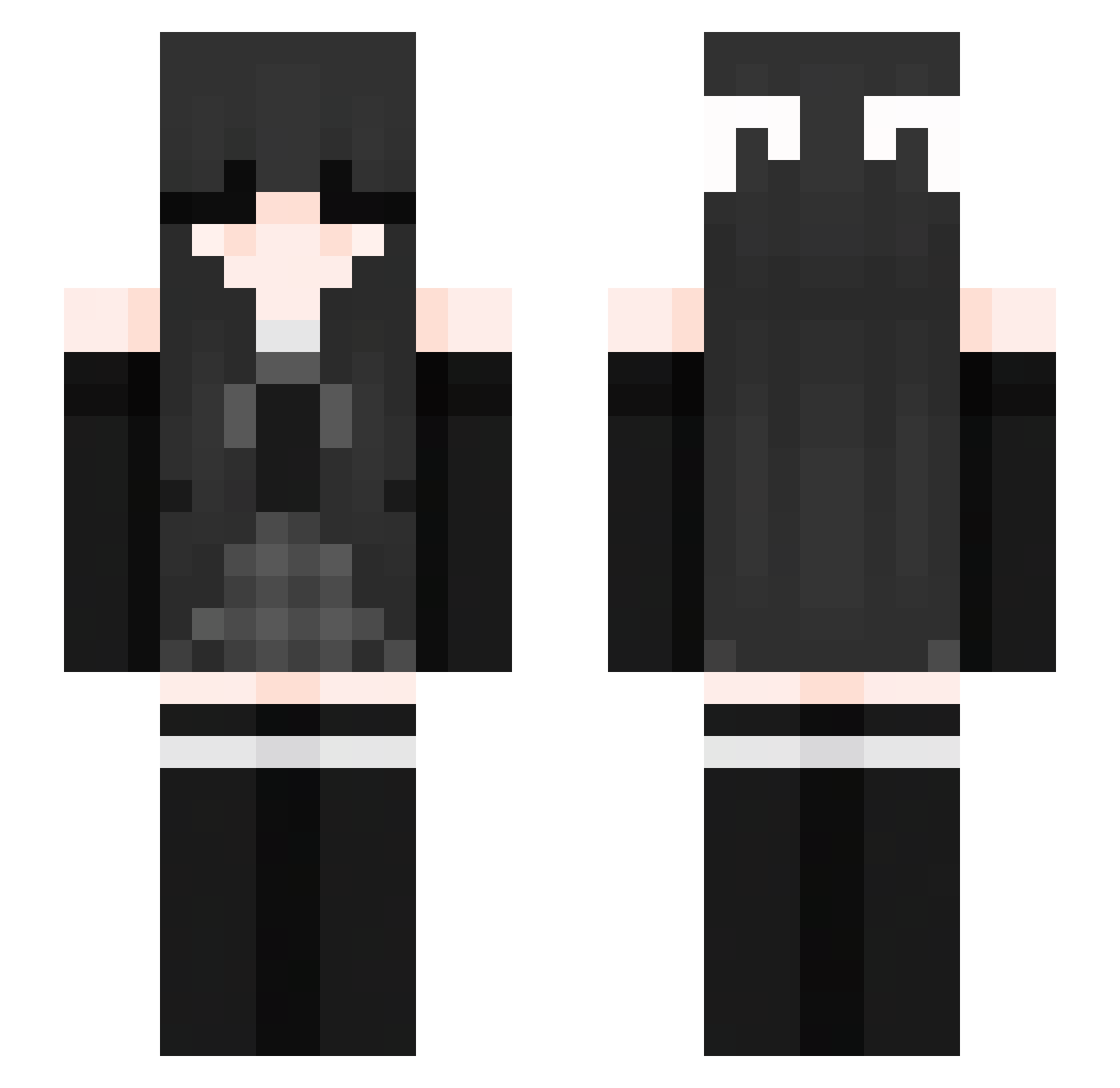 Darknada Minecraft skin, front and back view