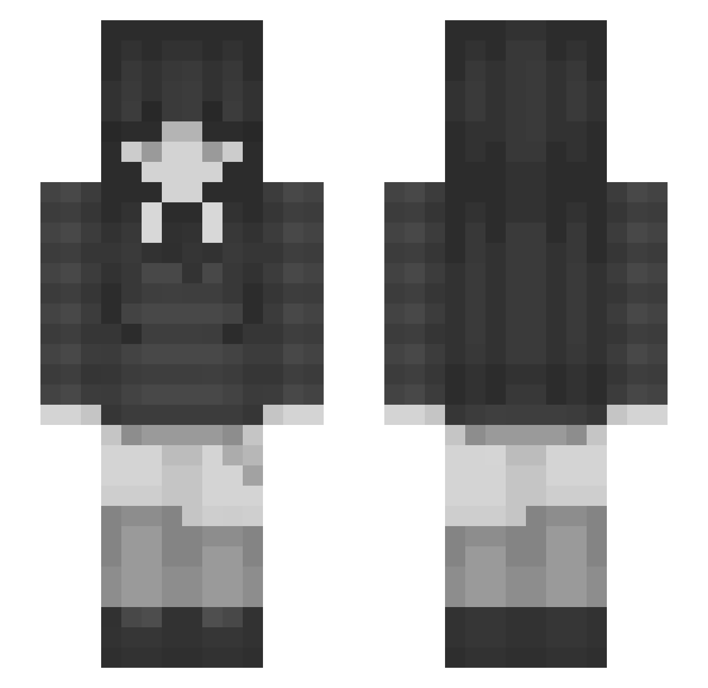 Dolph1nLove Minecraft skin, front and back view