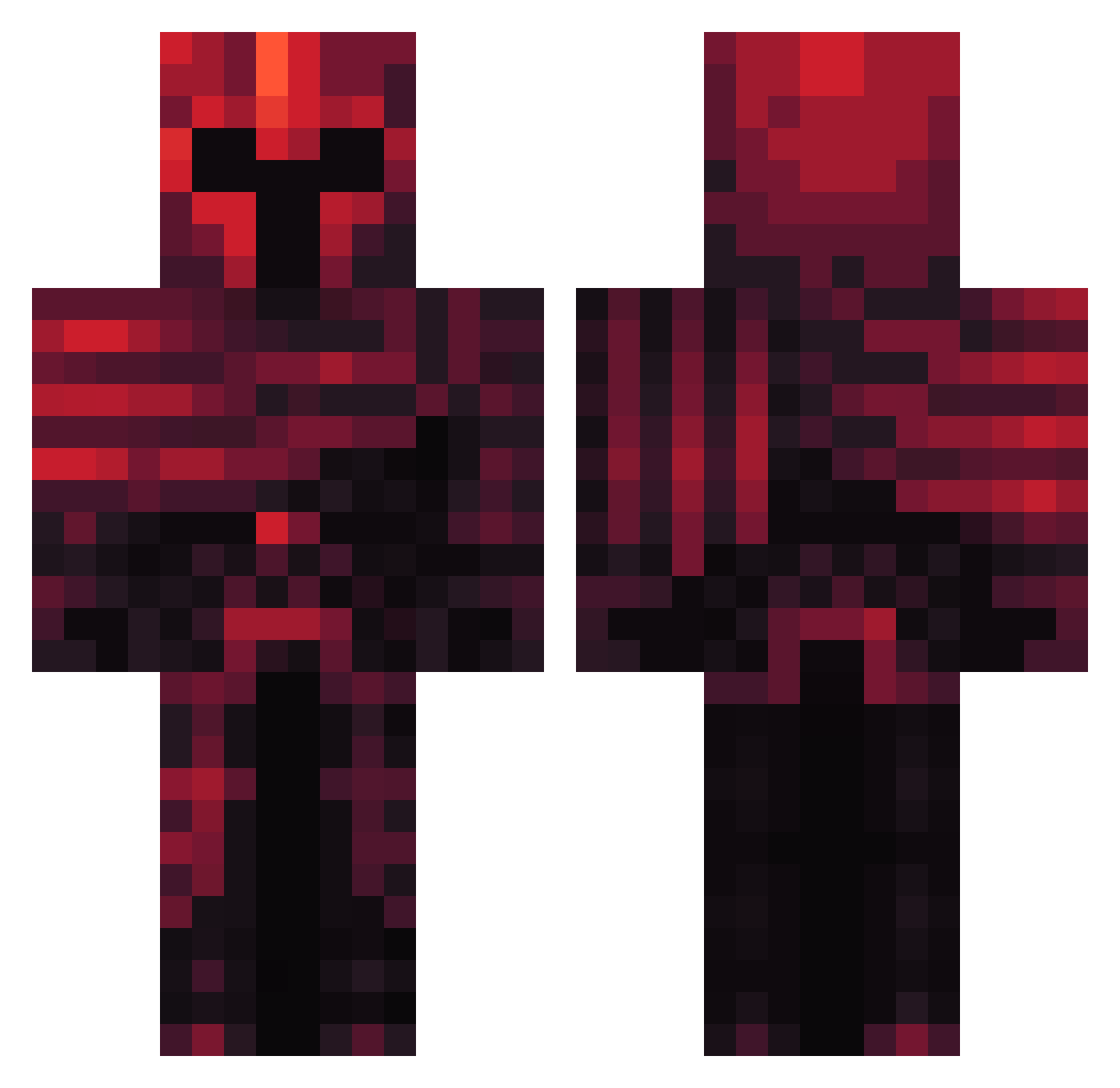 ukclown Minecraft skin, front and back view