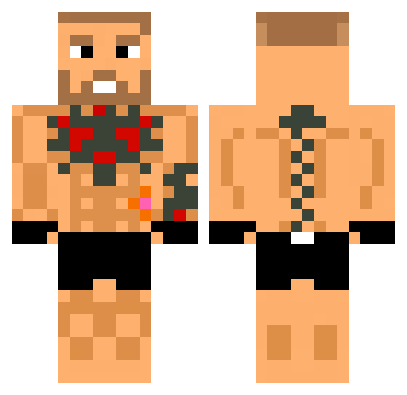 NoxusCZ Minecraft skin, front and back view