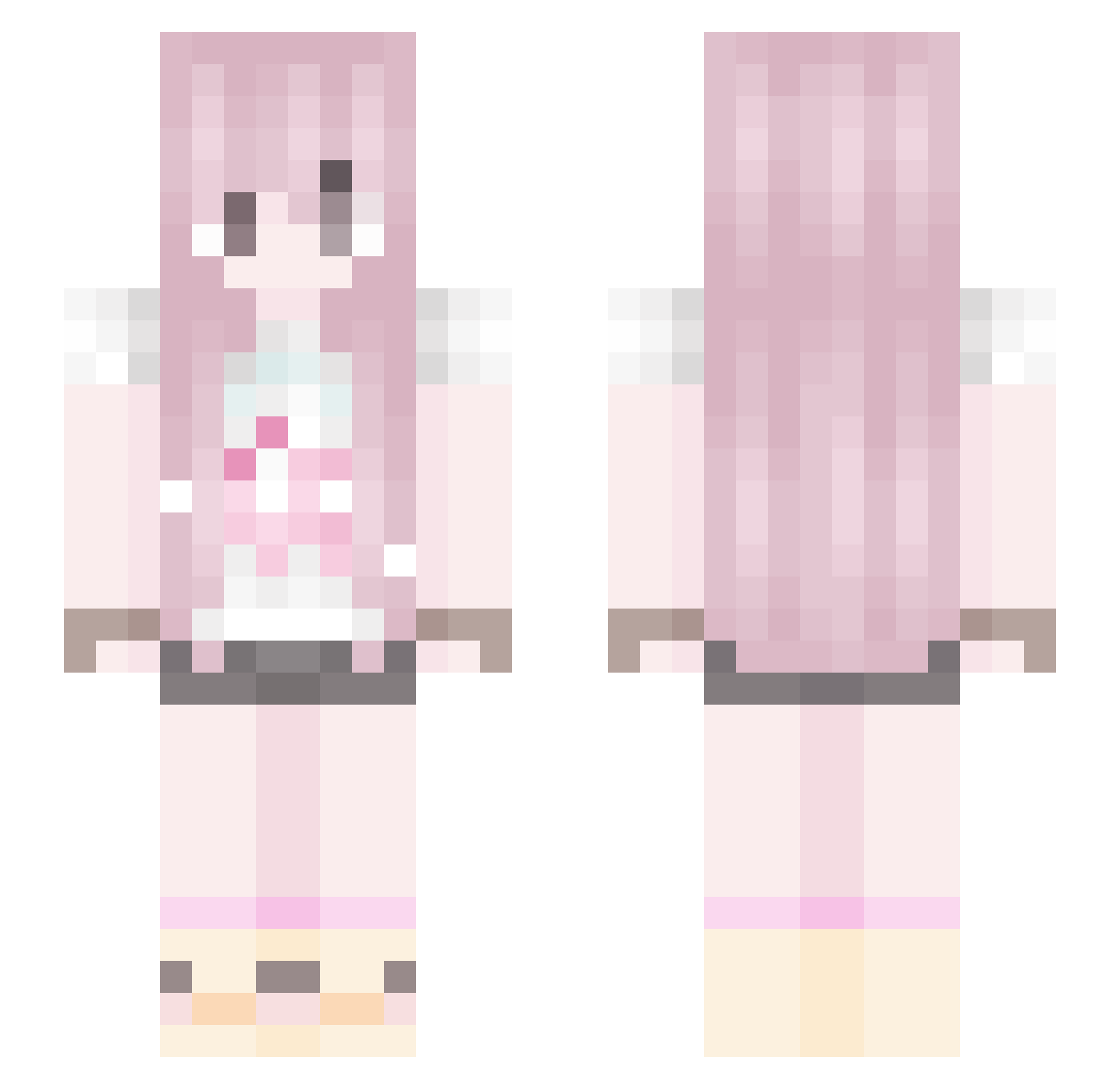 SrtaAri_ Minecraft skin, front and back view