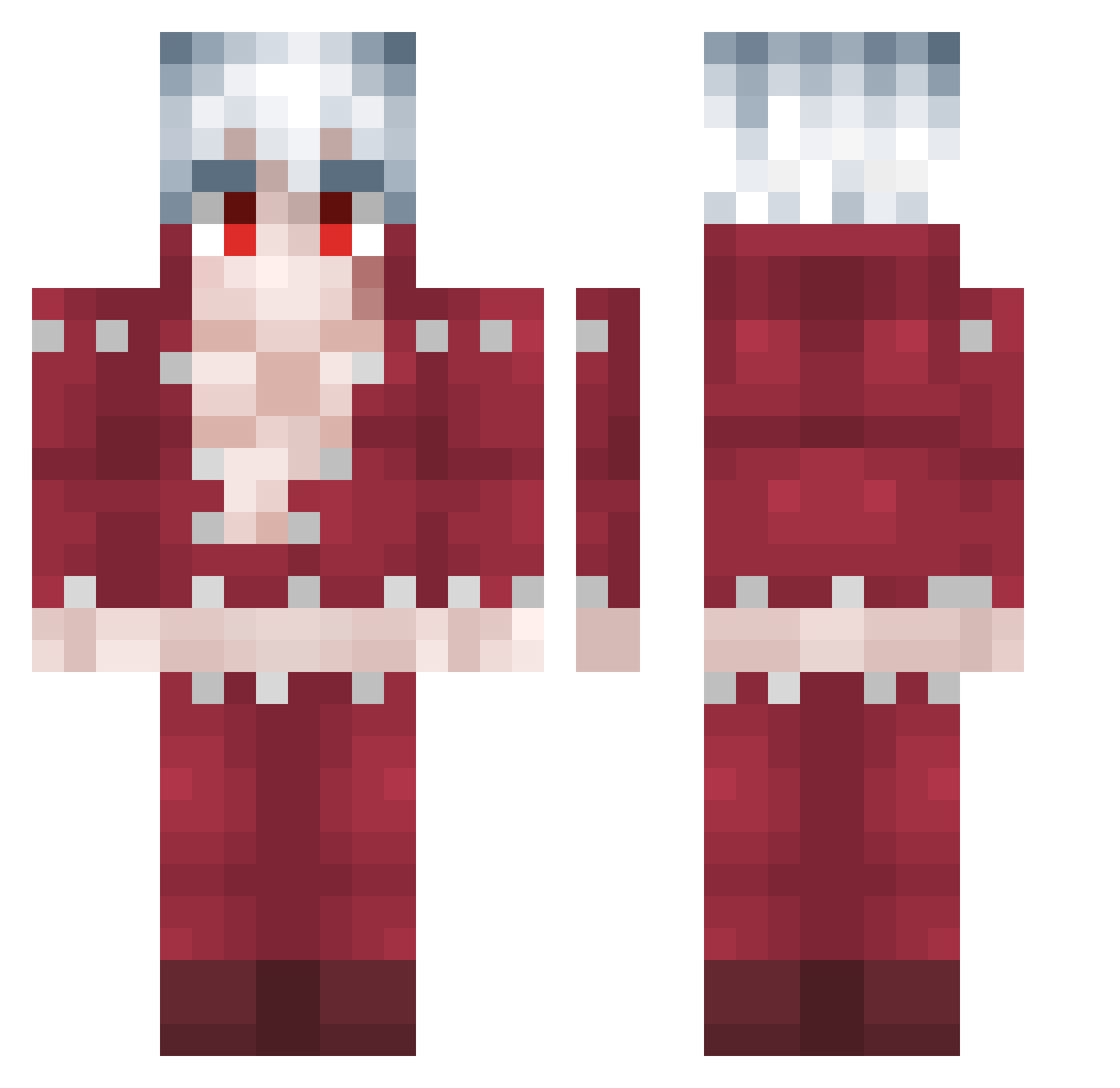 xEmiya02x Minecraft skin, front and back view
