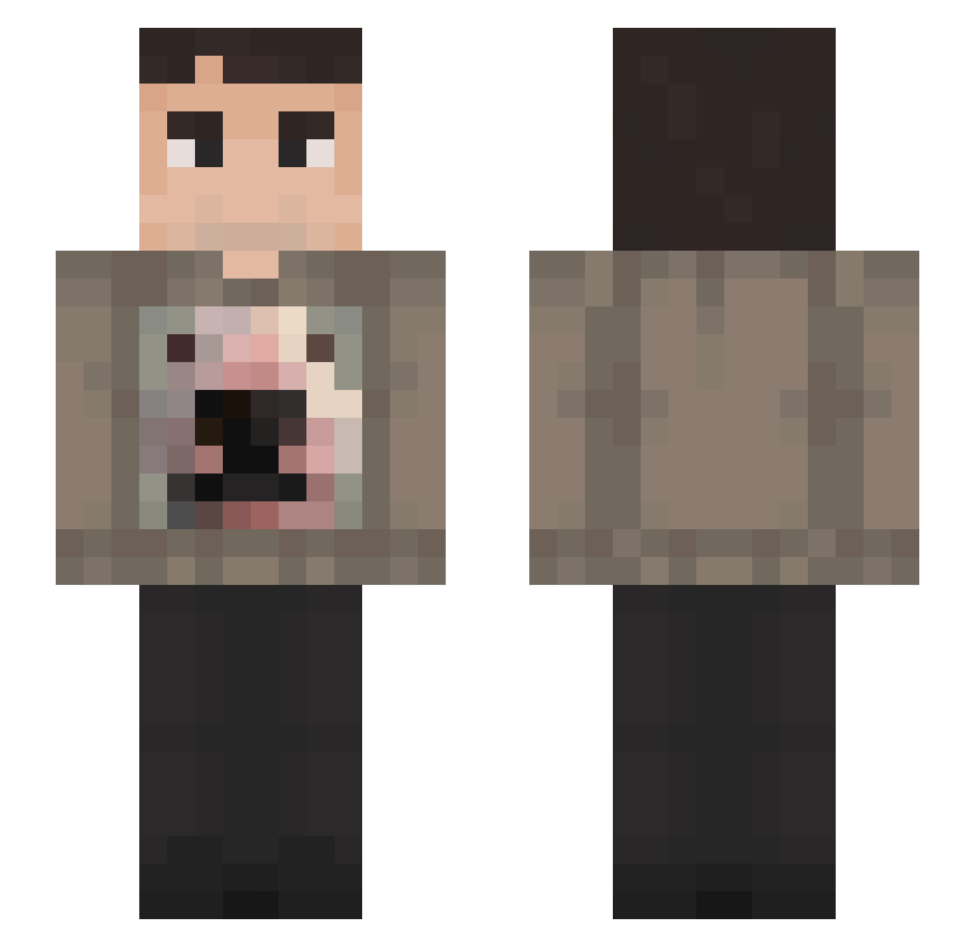 CharlieKurk89 Minecraft skin, front and back view