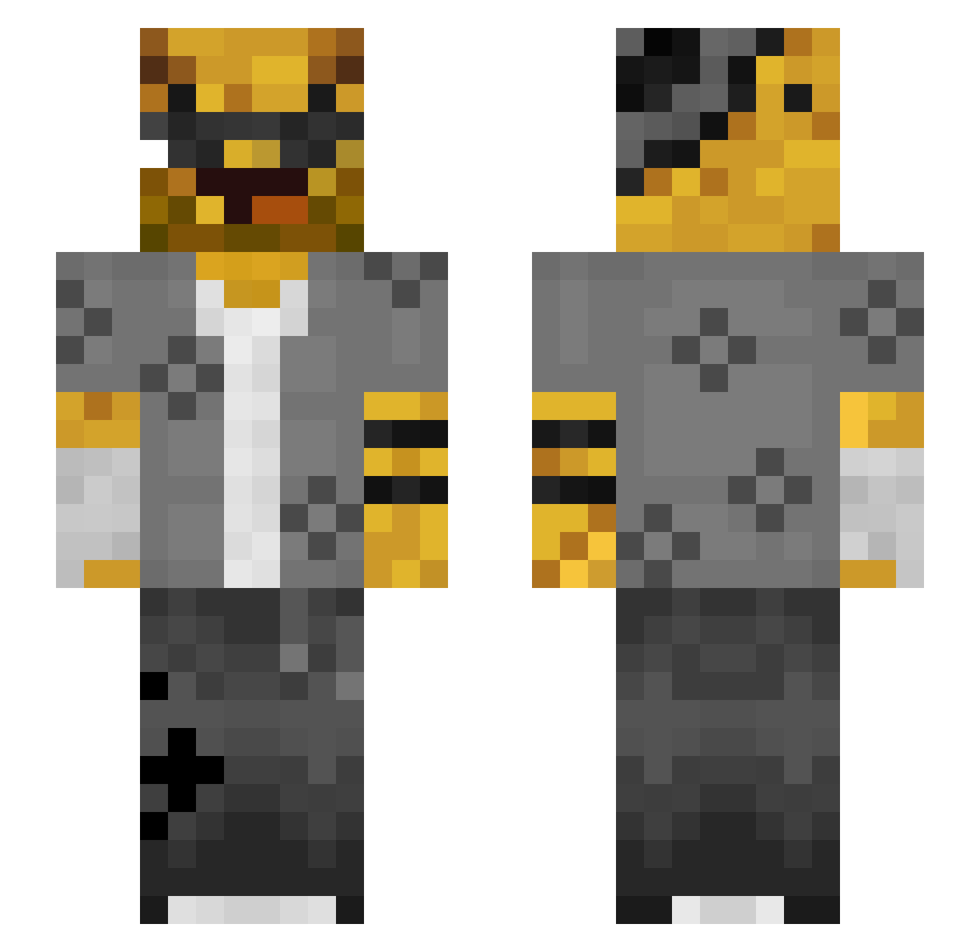 TotaltFetto Minecraft skin, front and back view