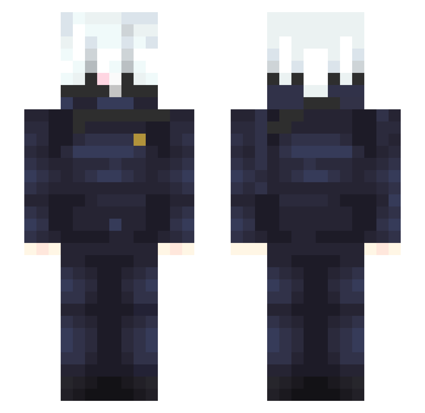 TheNnest Minecraft skin, front and back view
