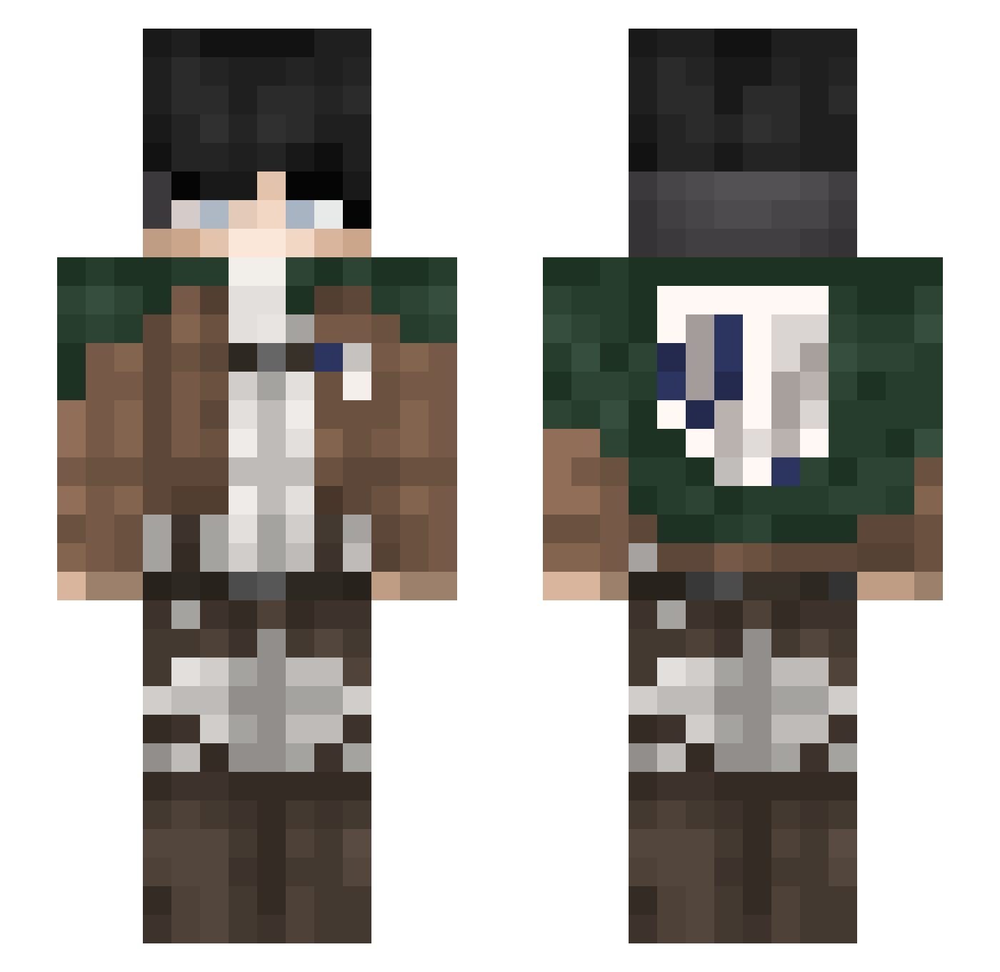 r1zr Minecraft skin, front and back view