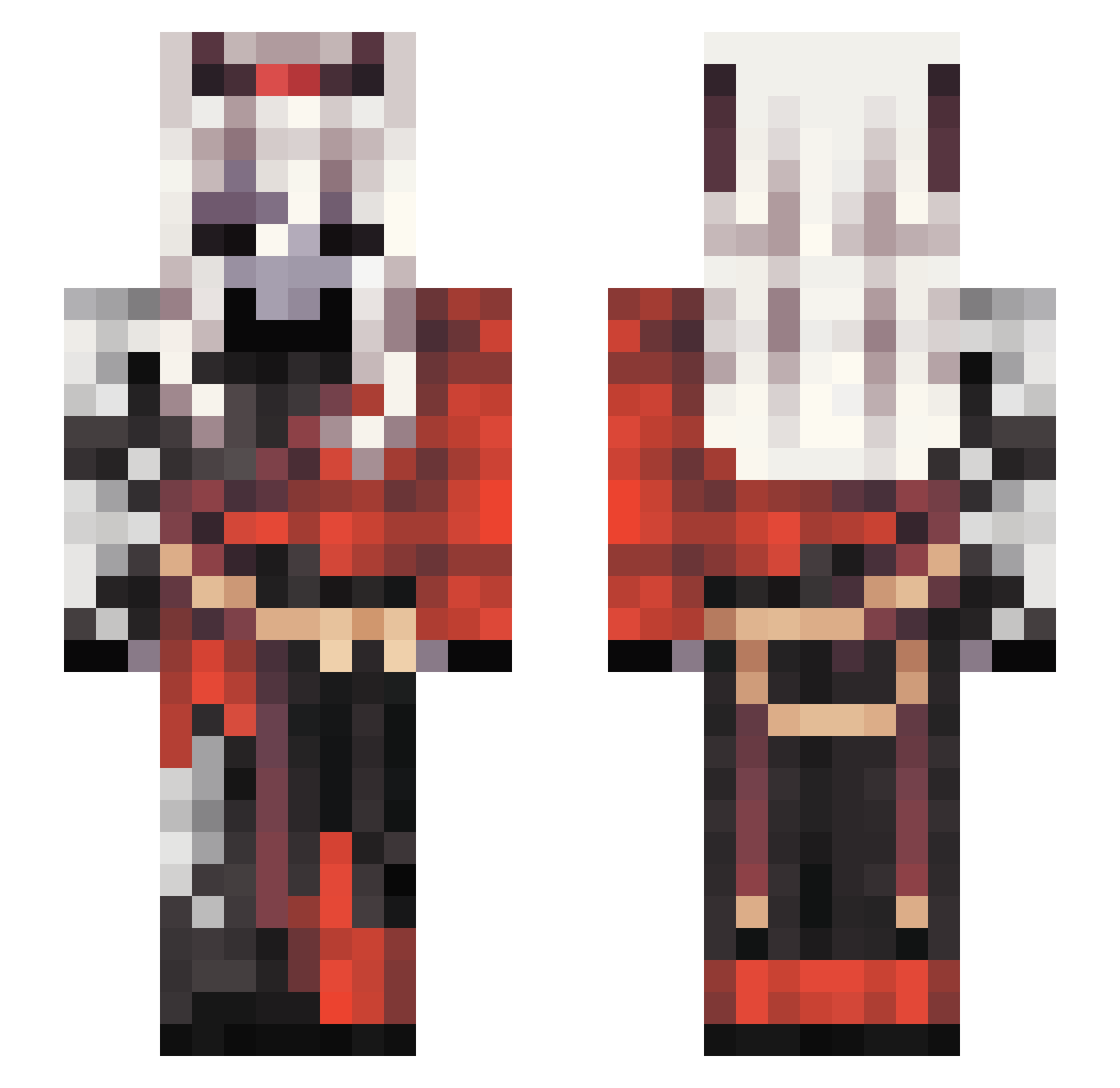 Sobrs Minecraft skin, front and back view