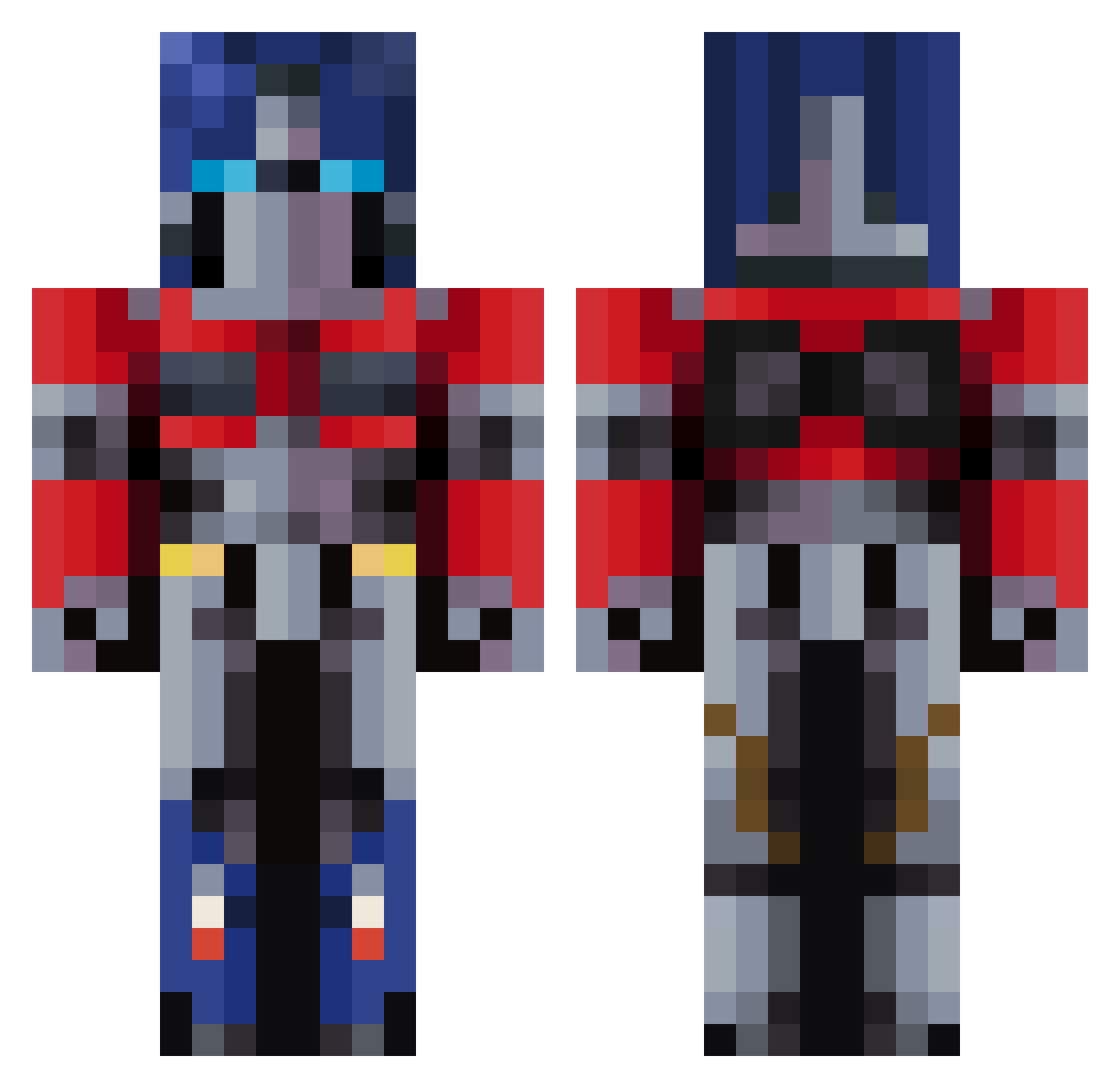 DuleSilni Minecraft skin, front and back view