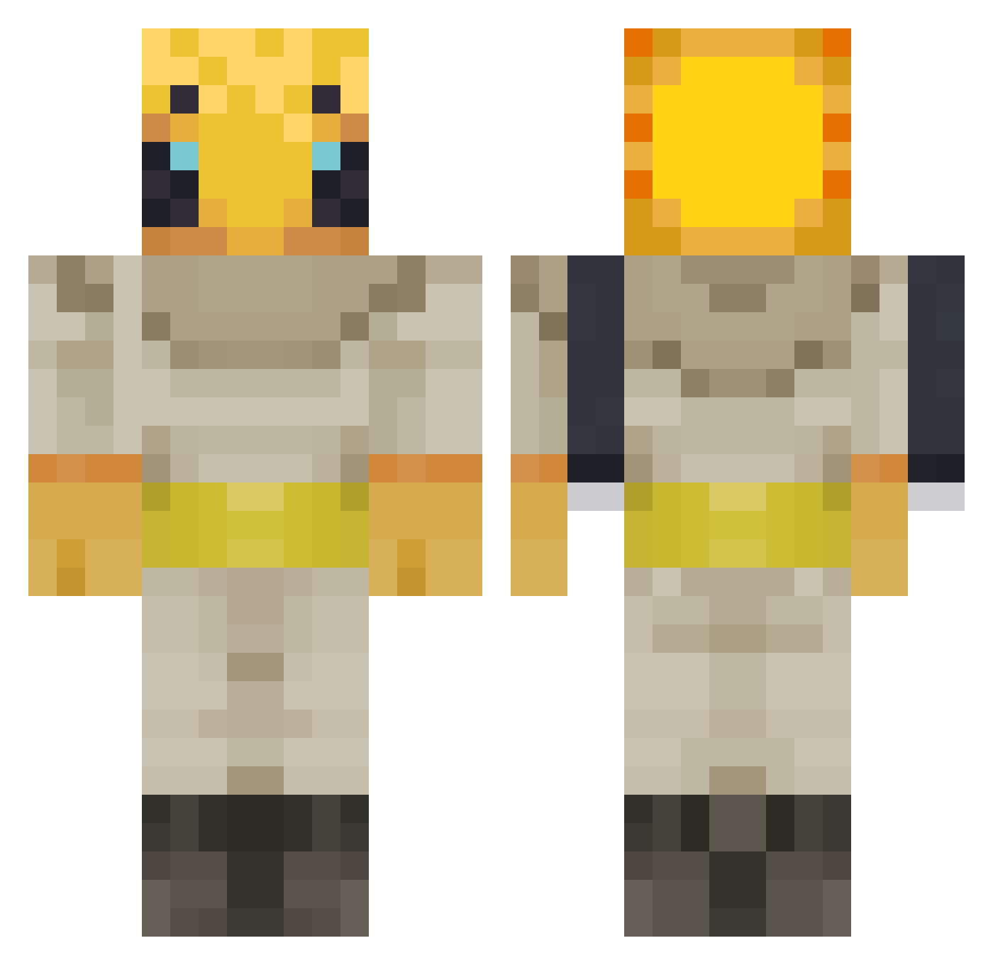 quintet Minecraft skin, front and back view
