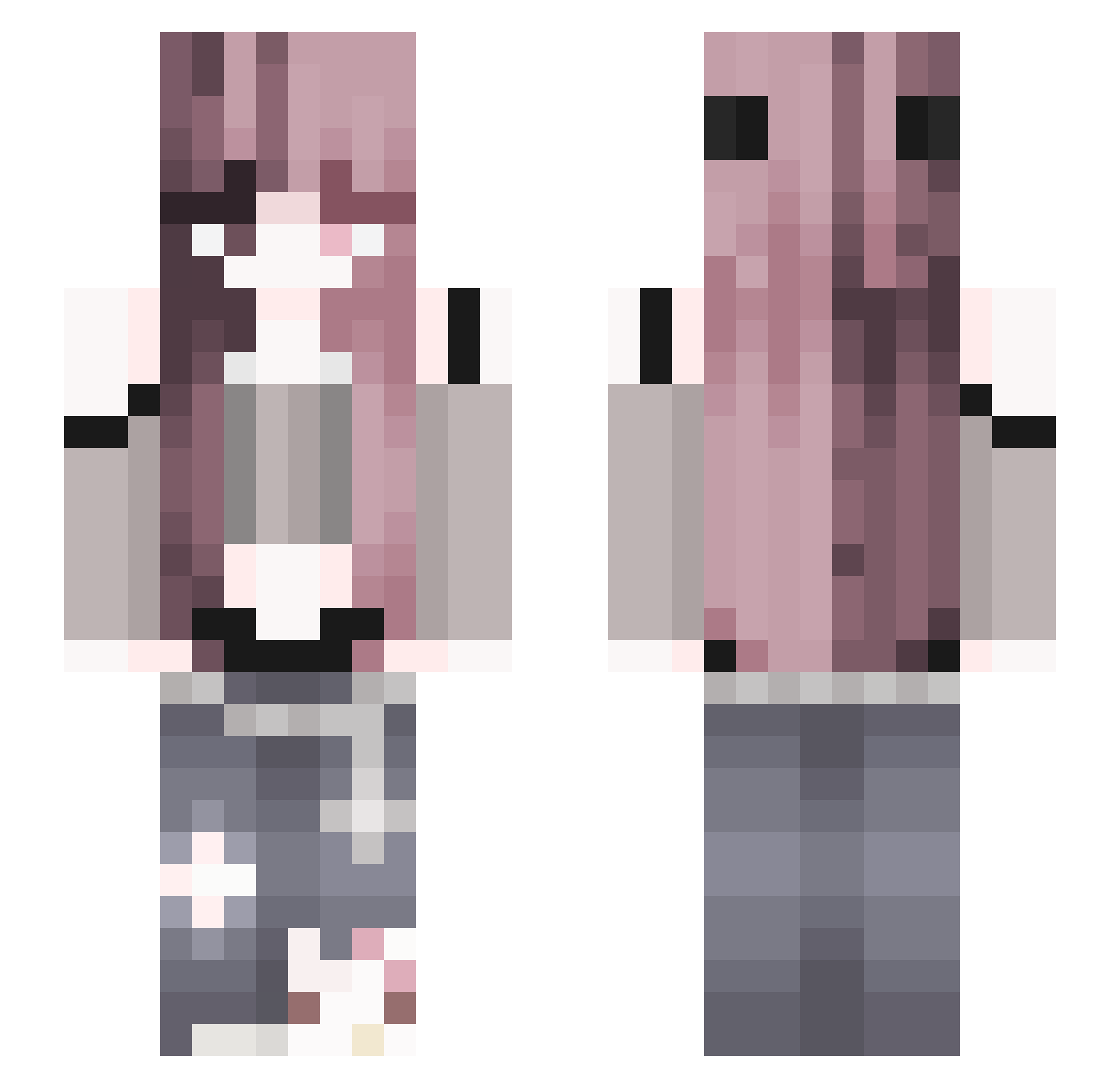Reproducibility Minecraft skin, front and back view