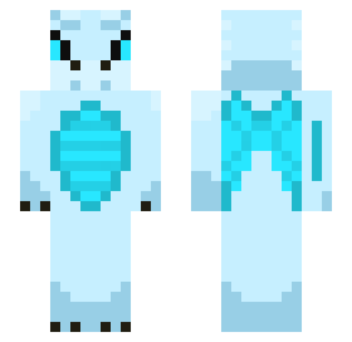 Stemony Minecraft skin, front and back view