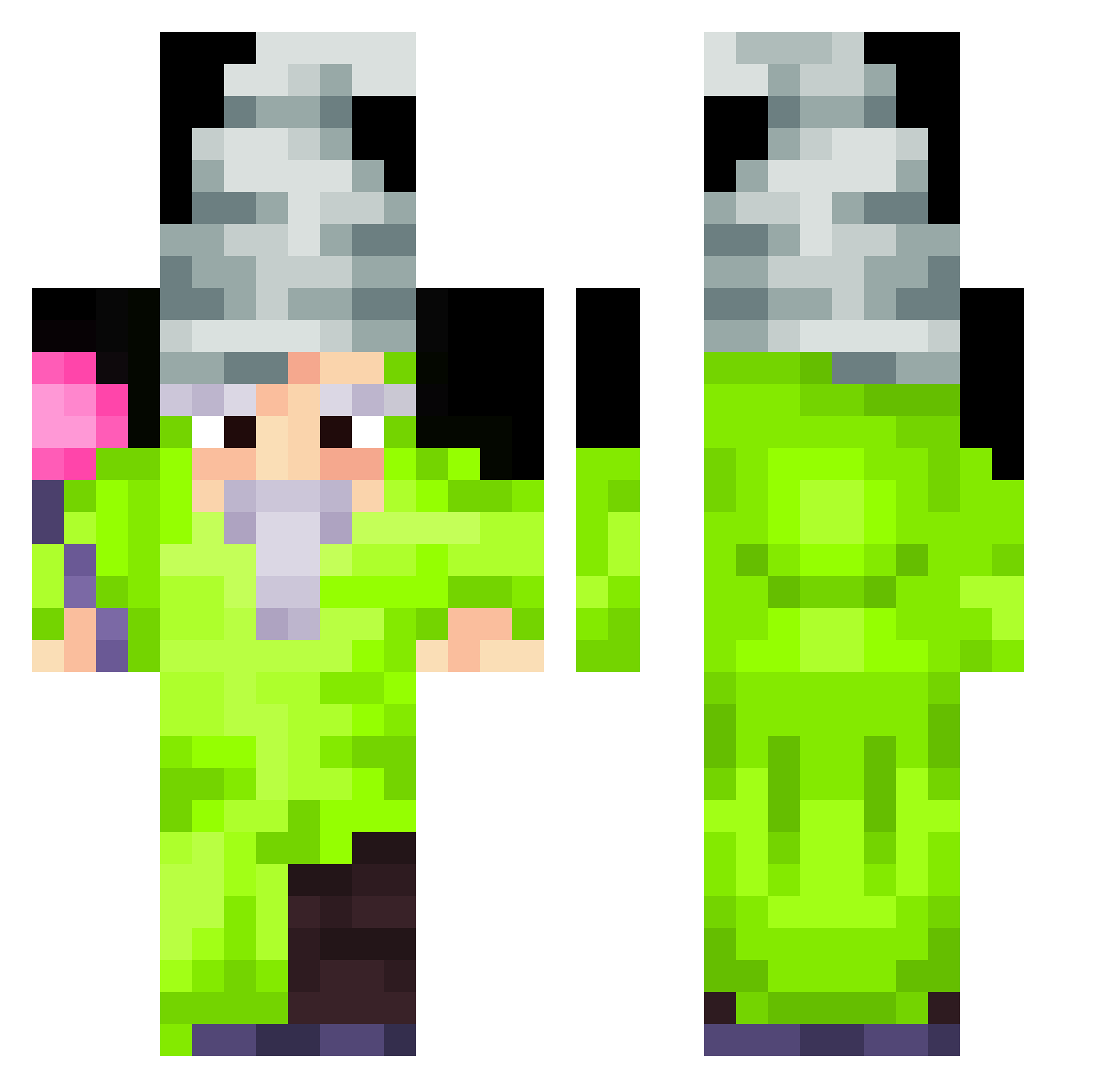 TeRR1bl3 Minecraft skin, front and back view