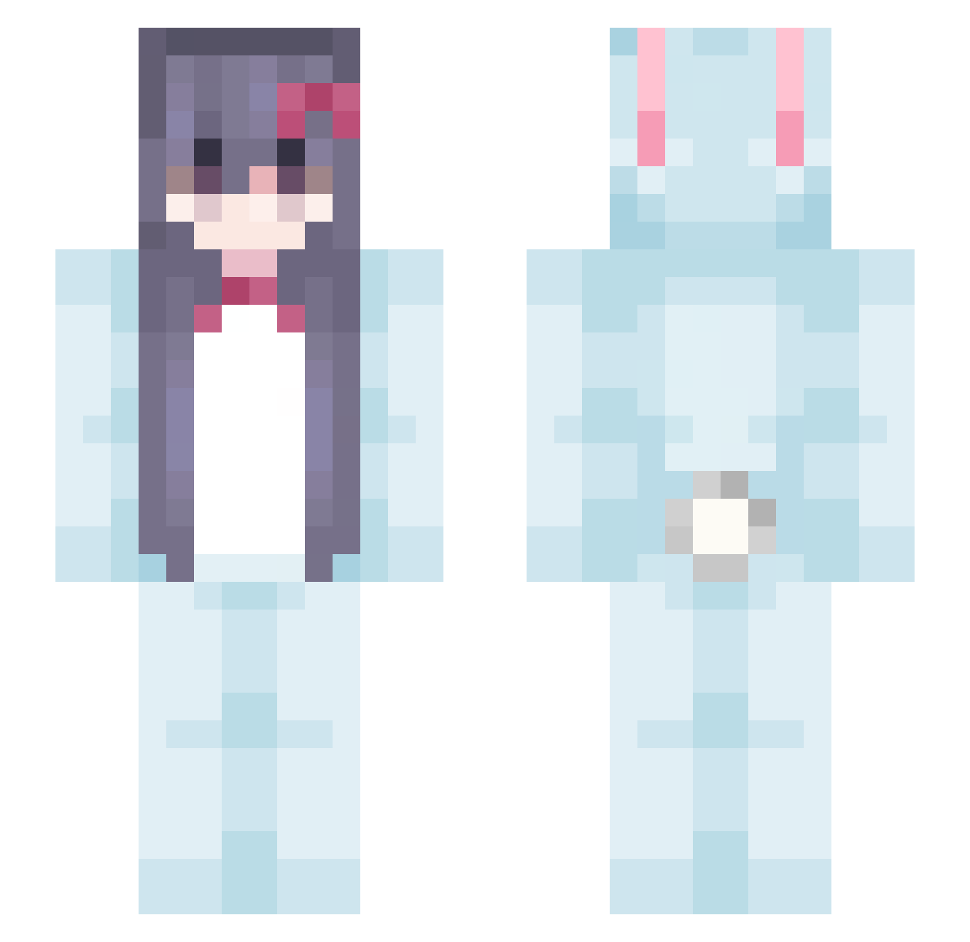 SunnyRain_ Minecraft skin, front and back view