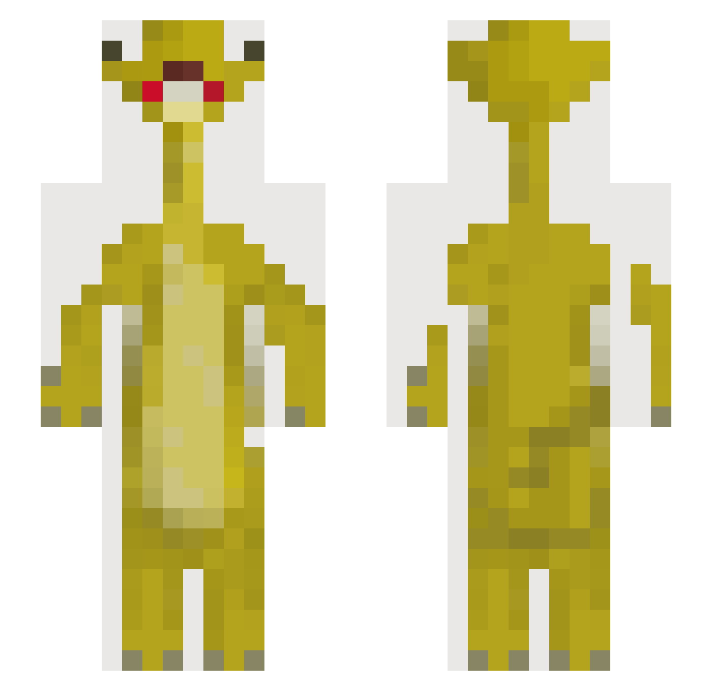 BangBangBaxxter Minecraft skin, front and back view