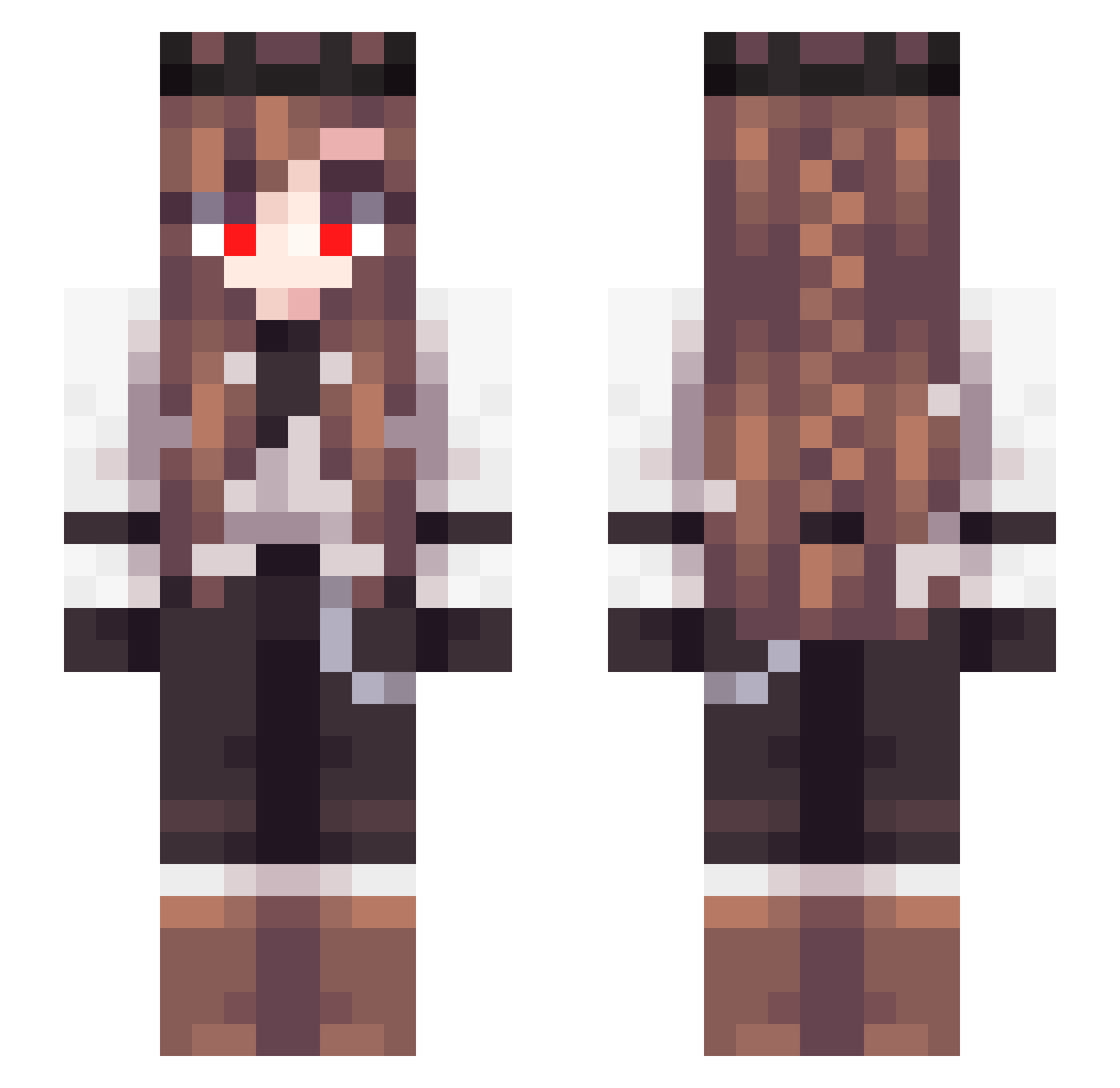 Analithis Minecraft skin, front and back view