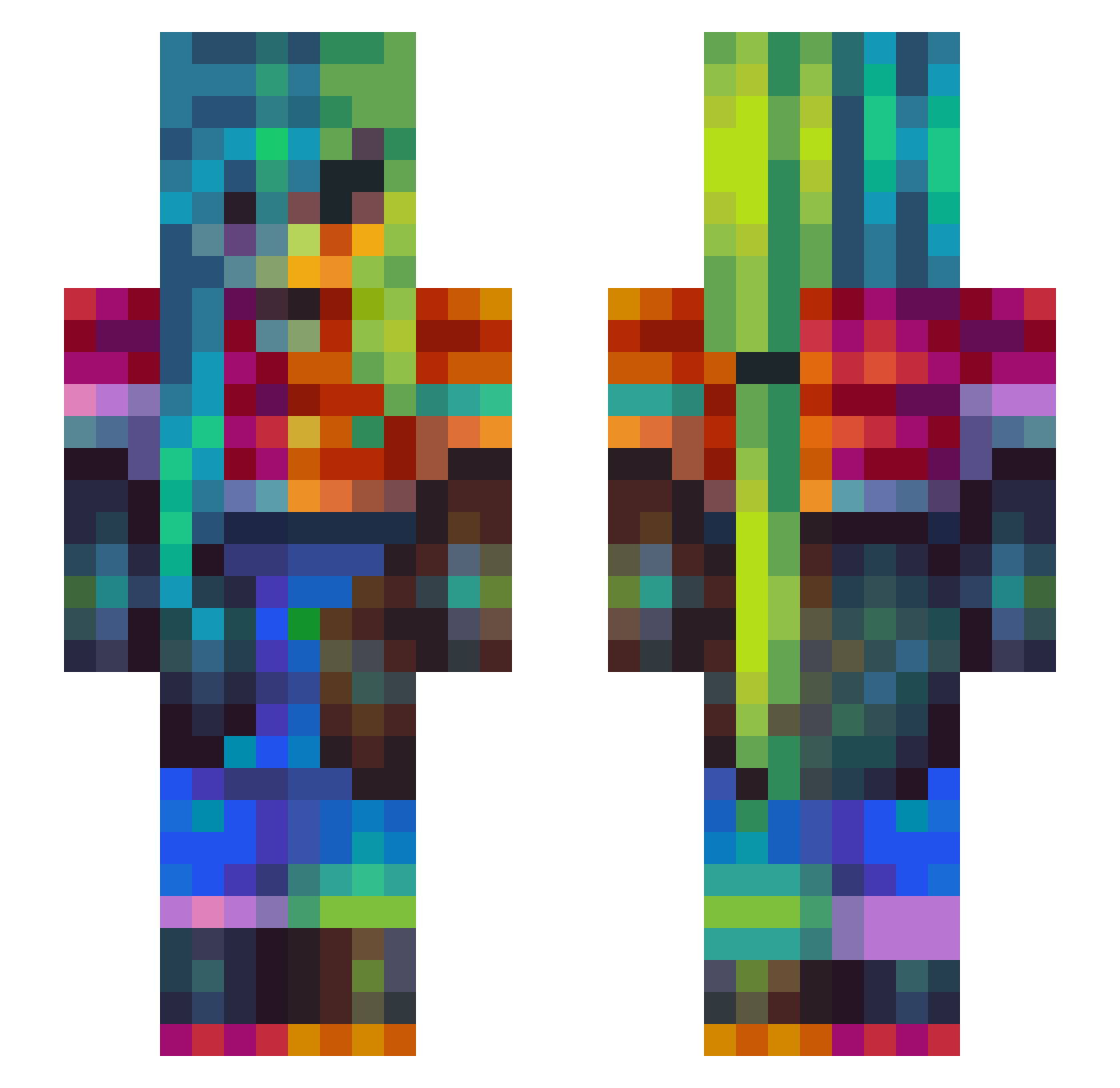 ShadowKisser Minecraft skin, front and back view