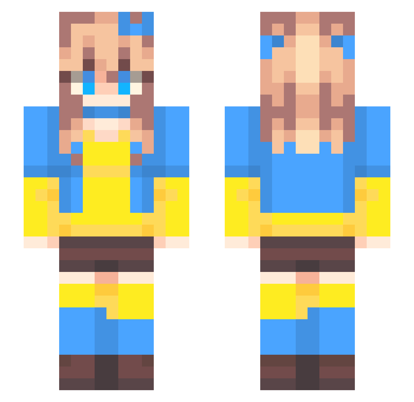 Onryo10 Minecraft skin, front and back view