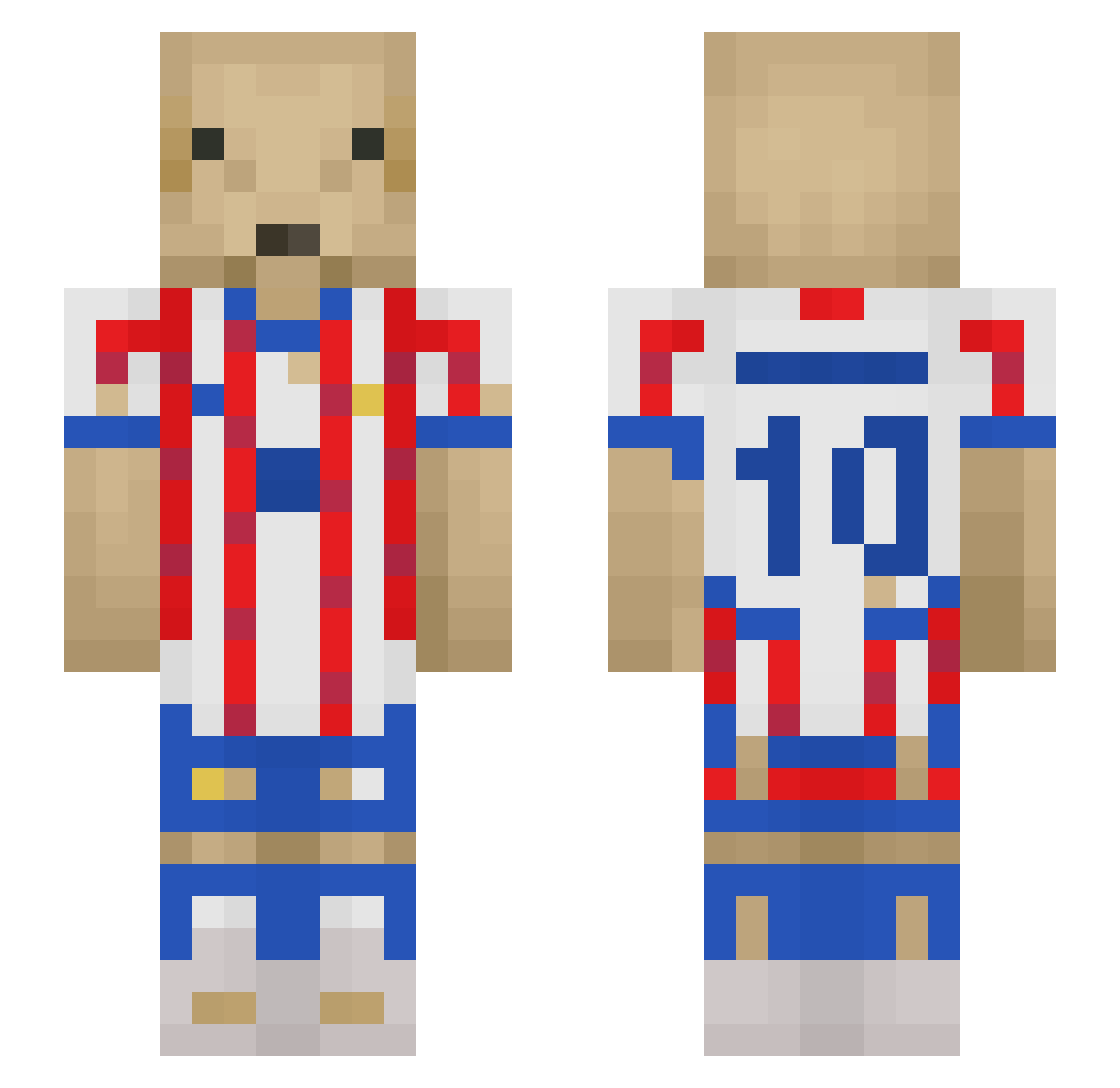 perritomenso Minecraft skin, front and back view