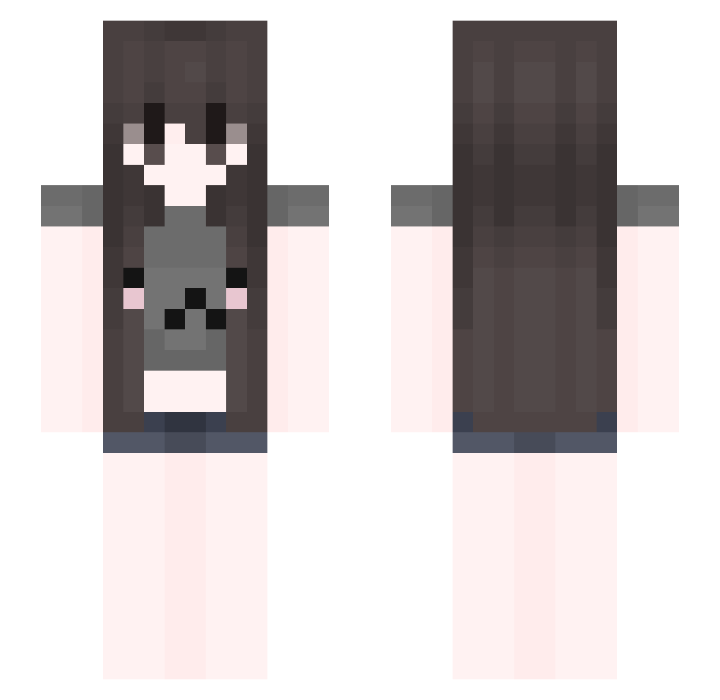 veliessq Minecraft skin, front and back view