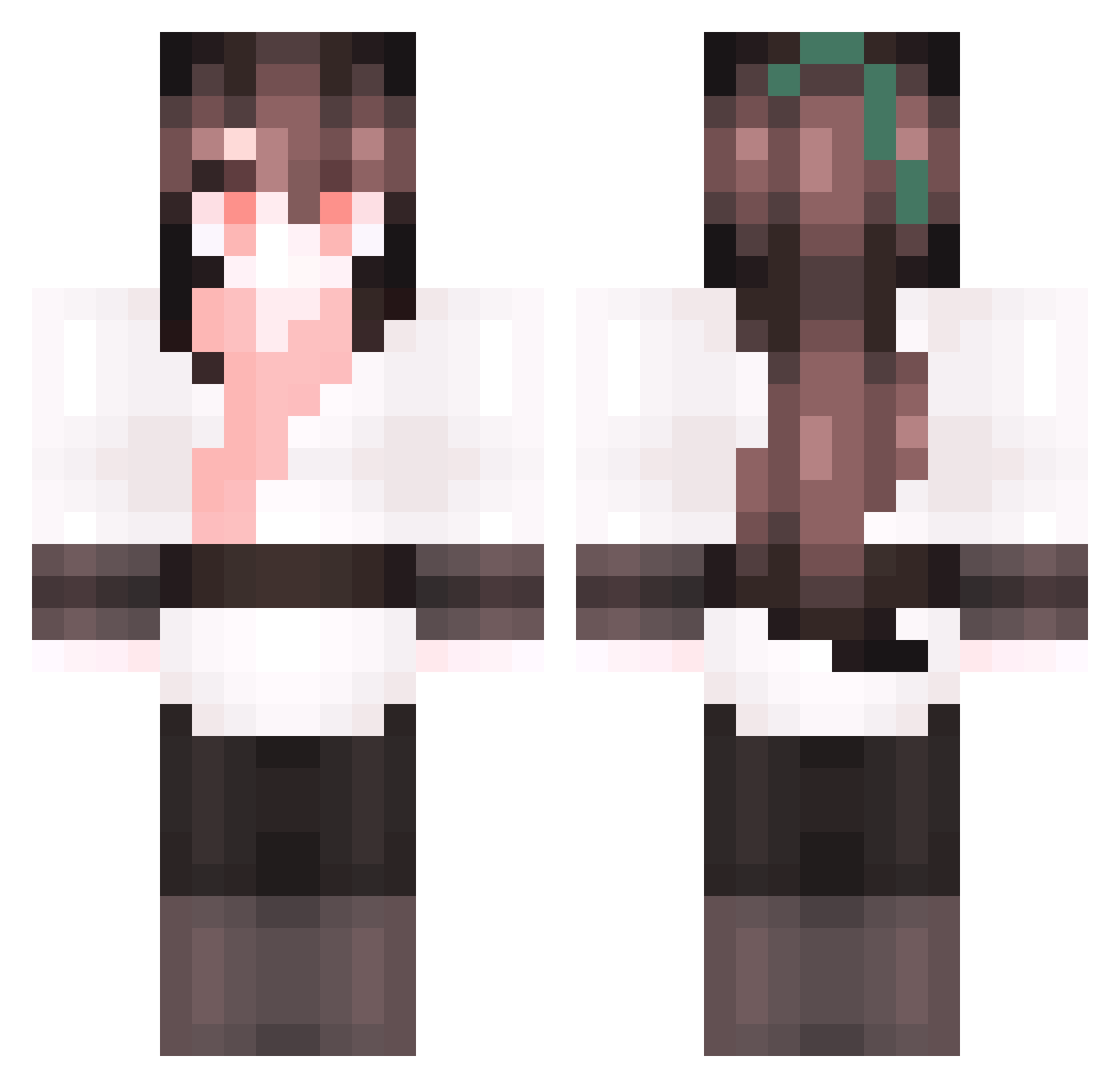 YoungWoo Minecraft skin, front and back view